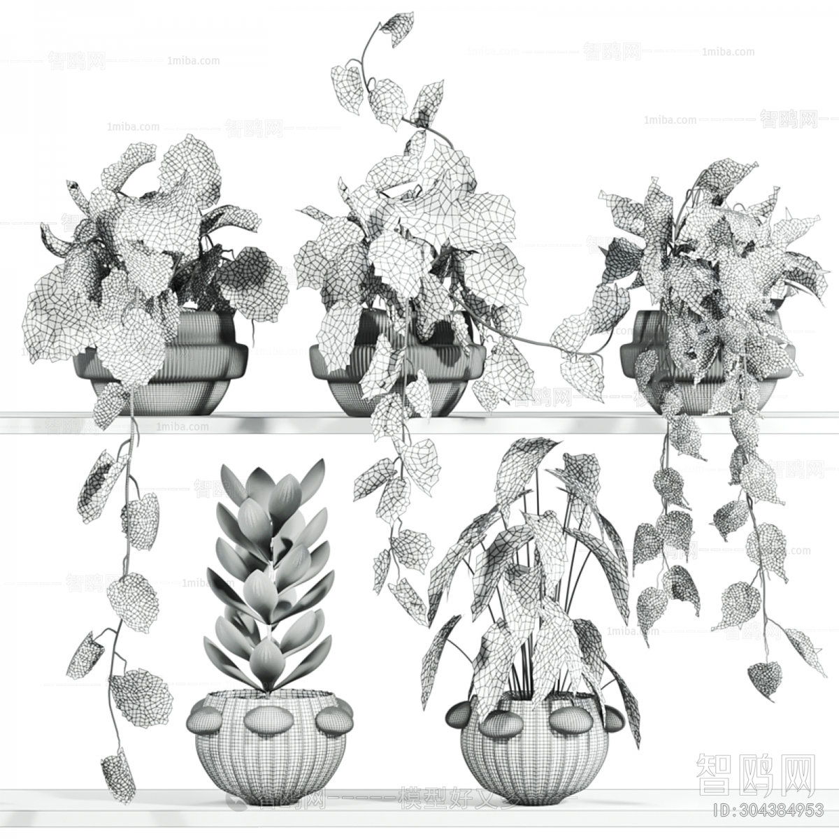 Modern Potted Green Plant