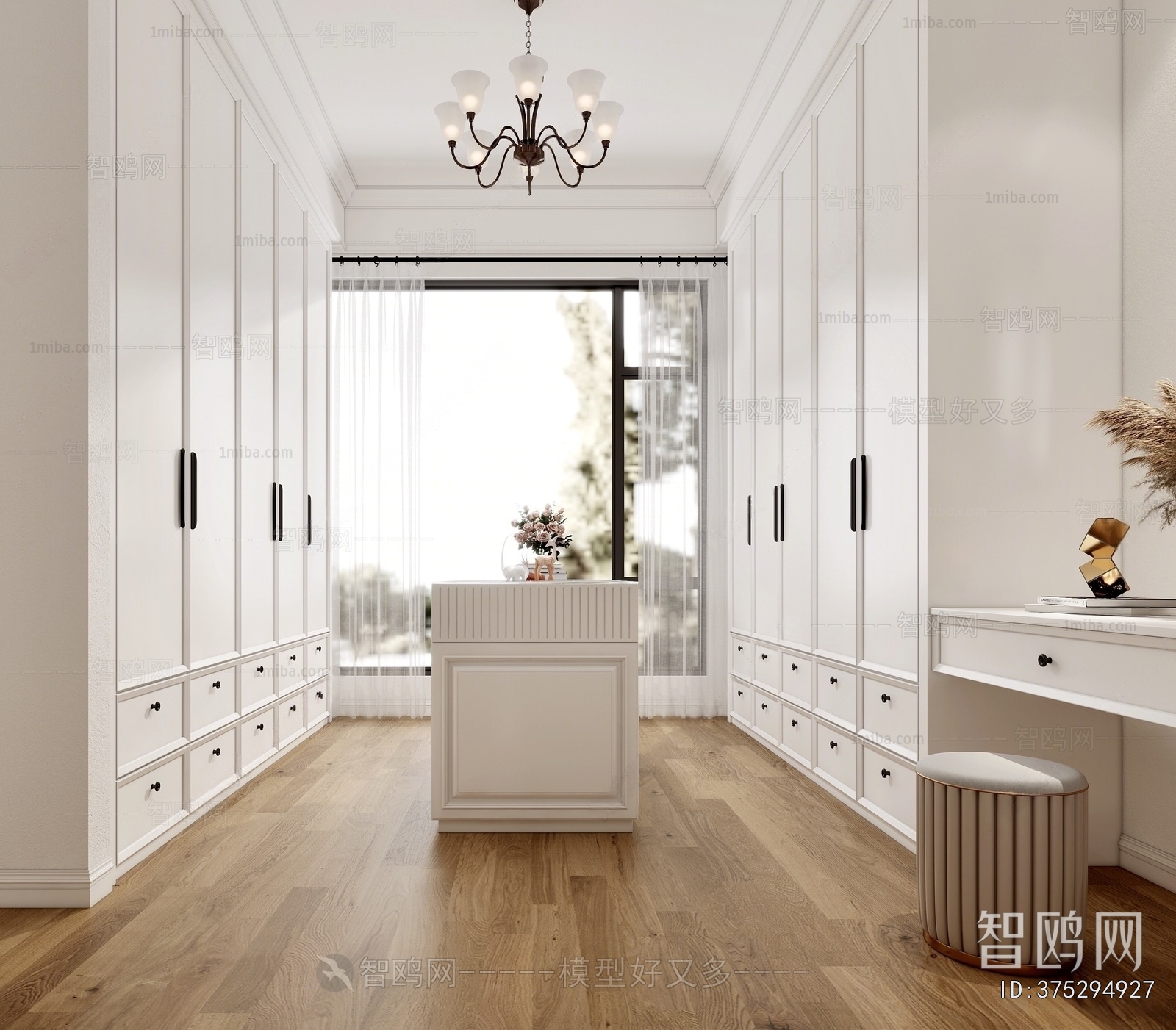 Simple European Style Clothes Storage Area