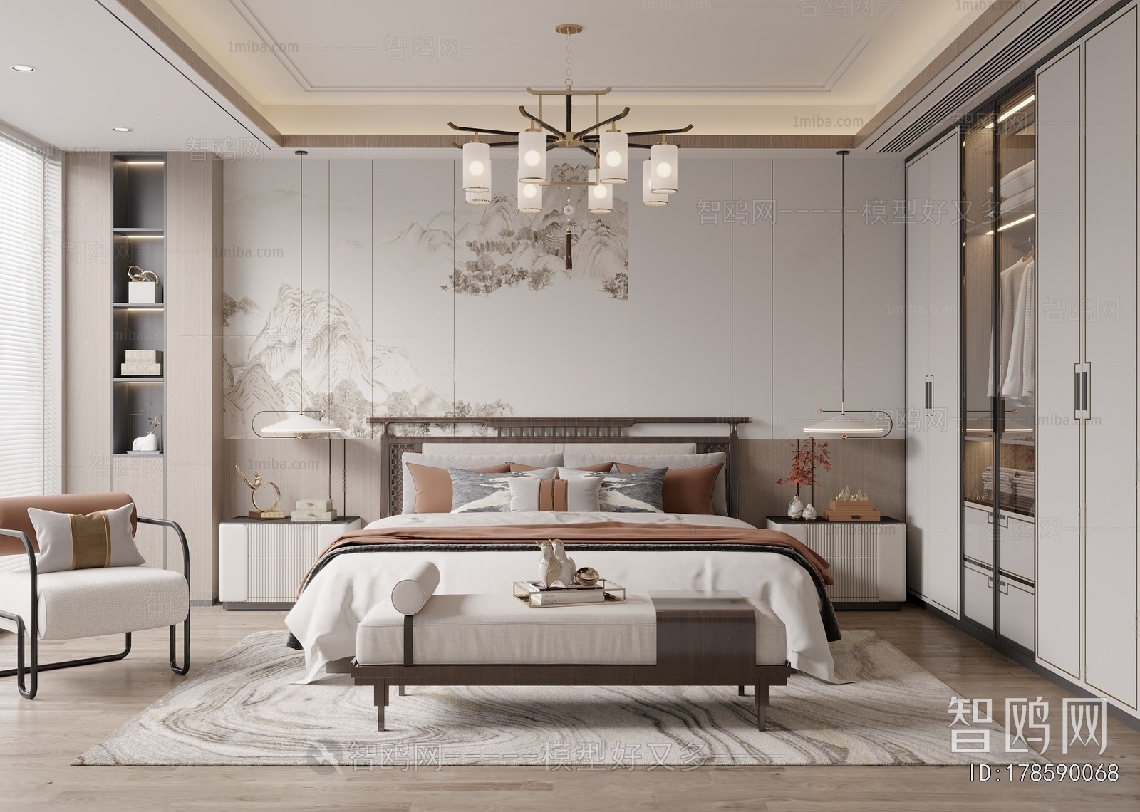 New Chinese Style Bedroom