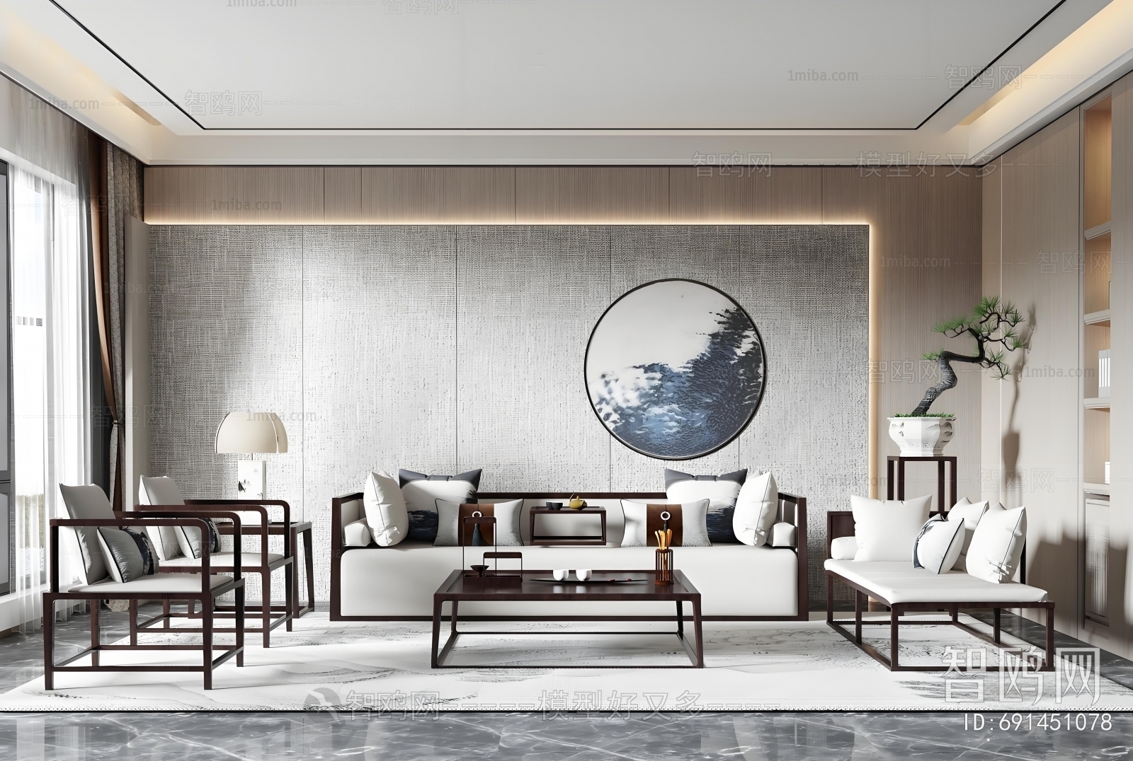 New Chinese Style A Living Room