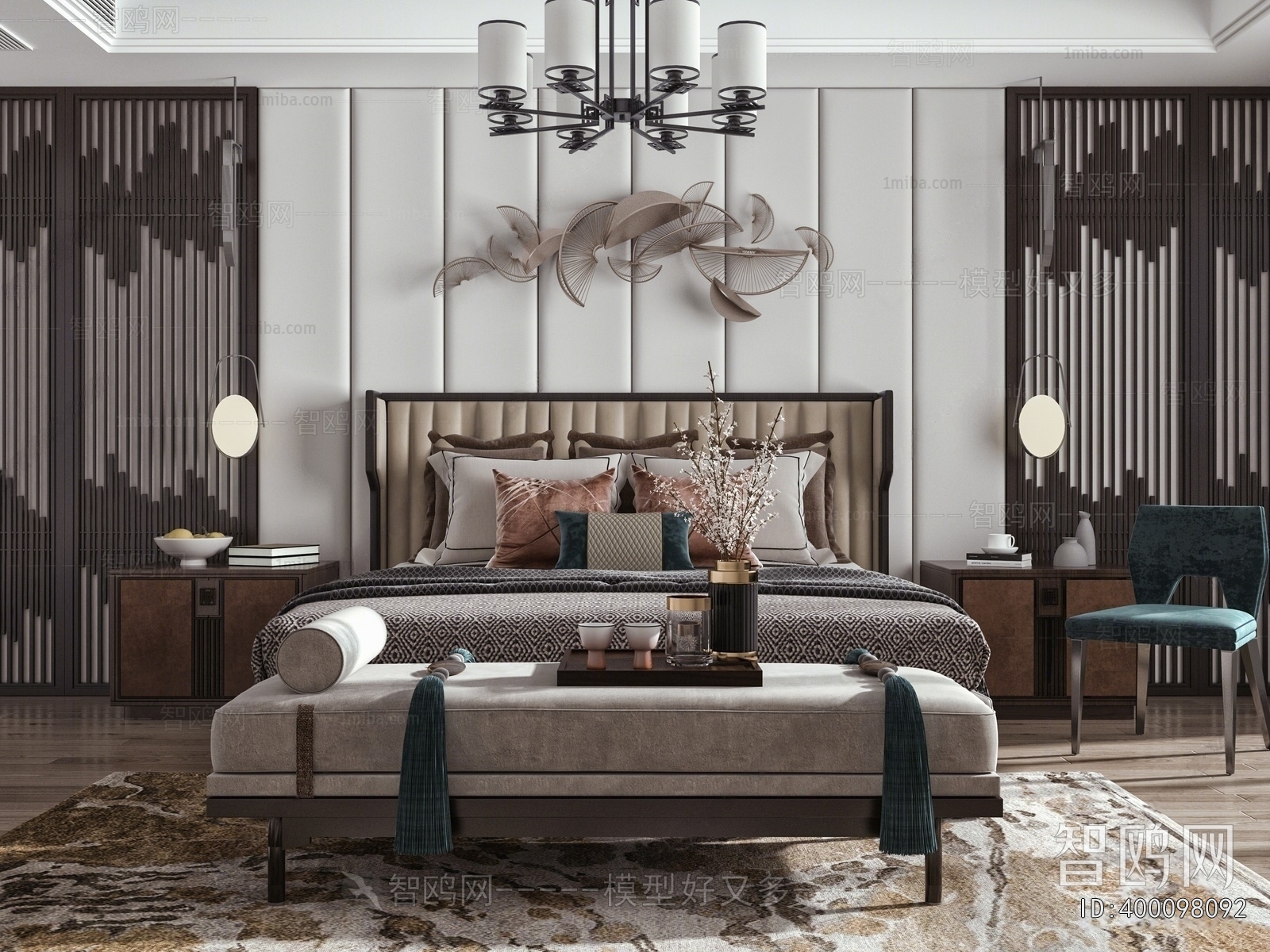 New Chinese Style Double Bed