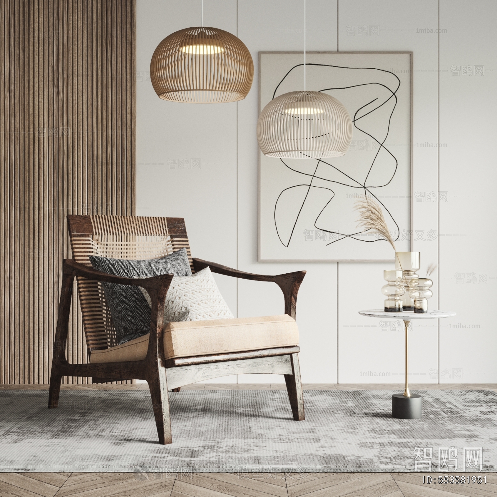 Wabi-sabi Style Lounge Chair