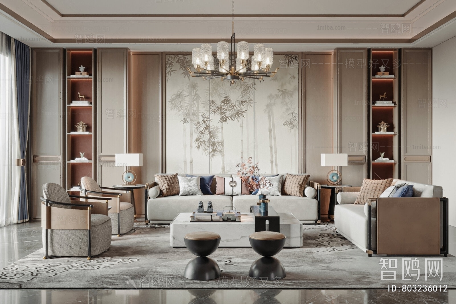 New Chinese Style A Living Room