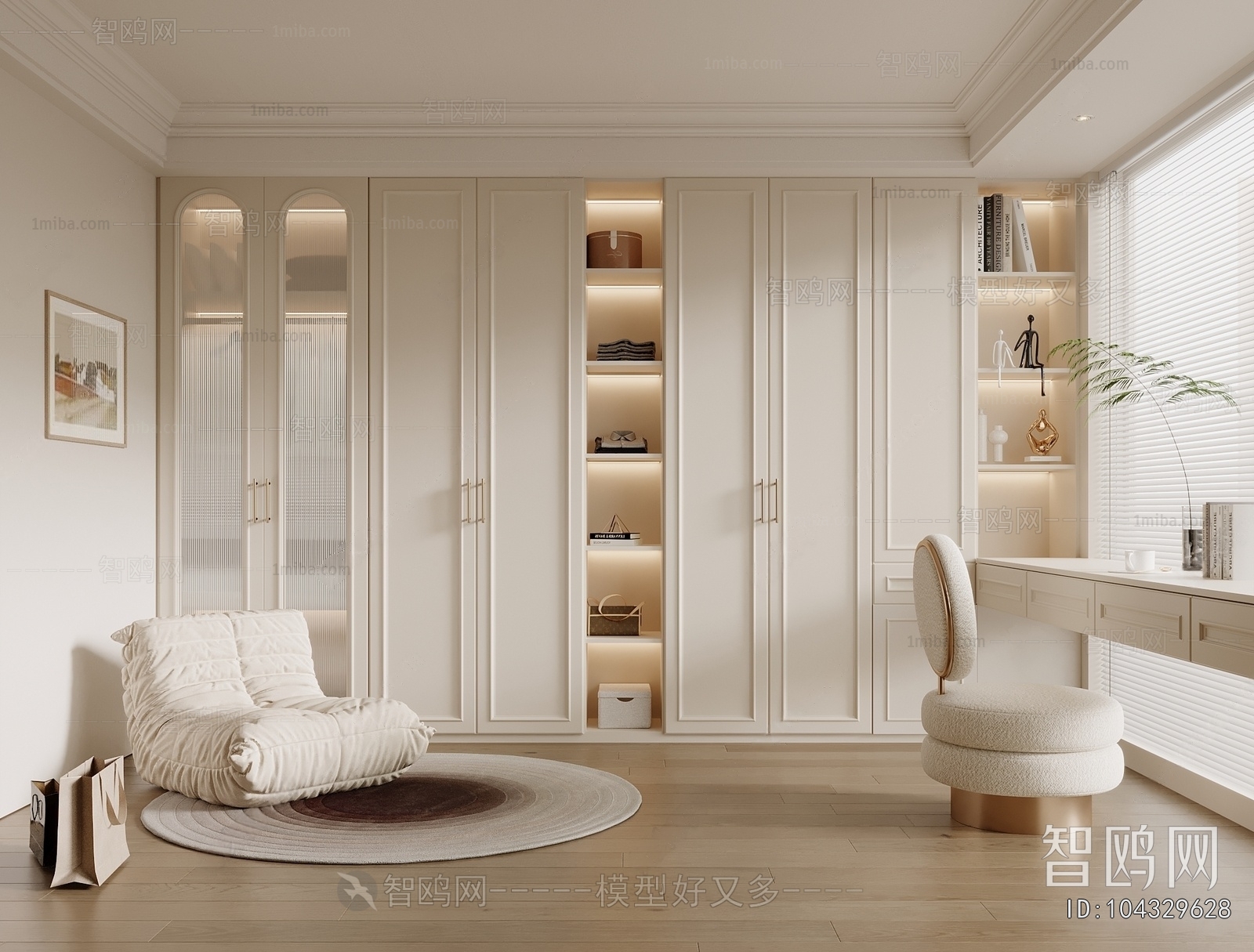 Simple European Style Clothes Storage Area