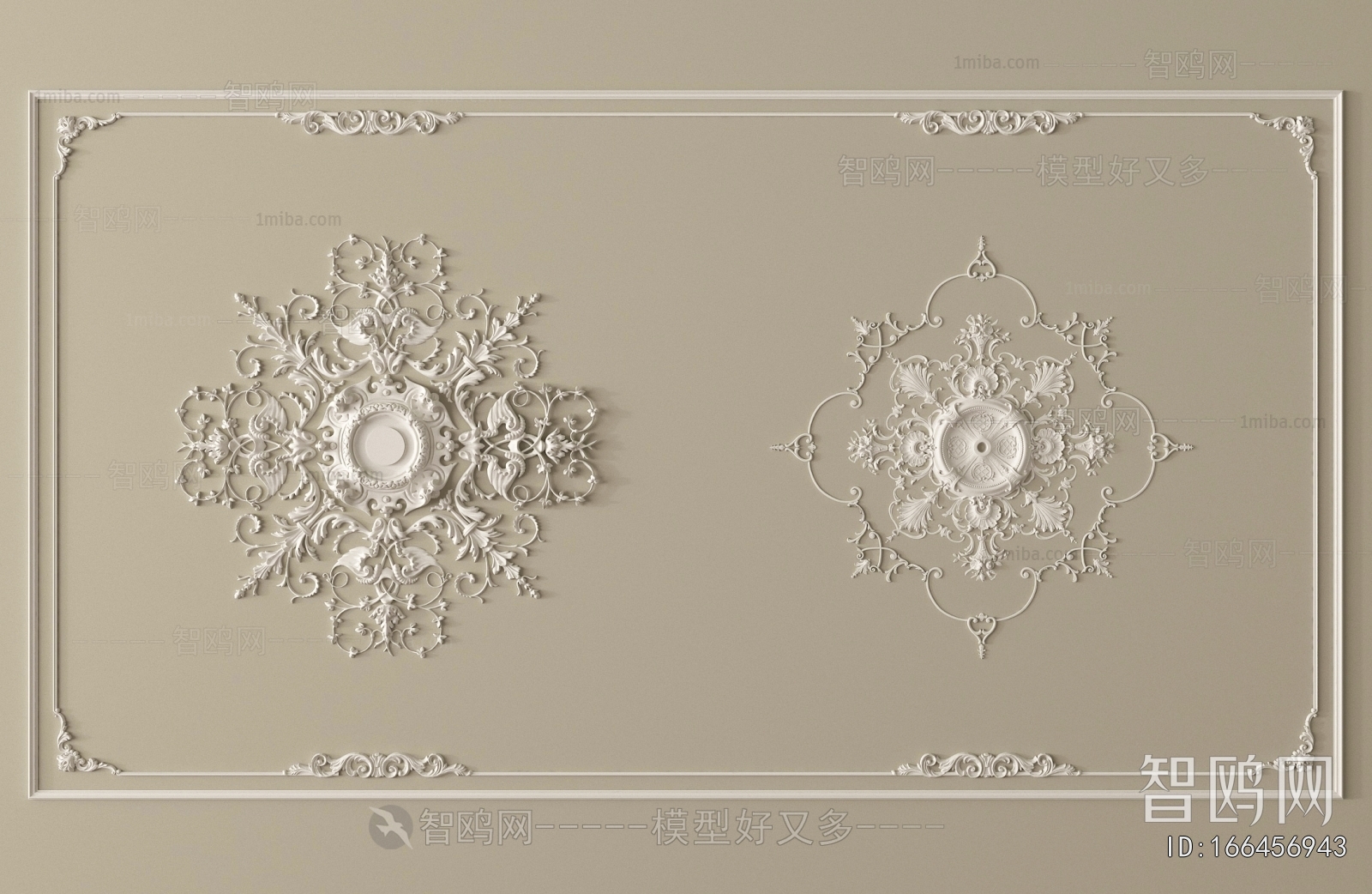 European Style Plaster Carved Top Plate