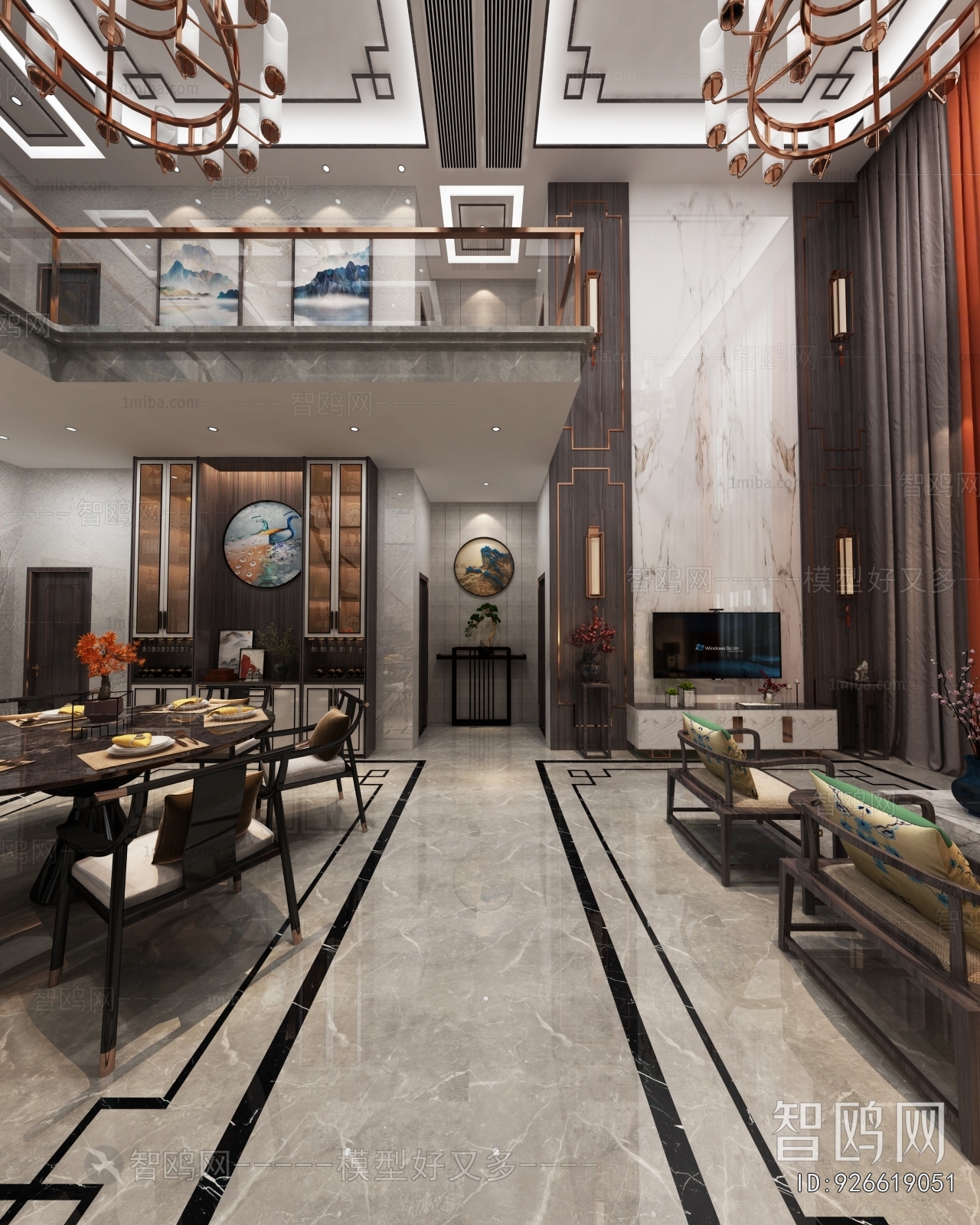 New Chinese Style A Living Room