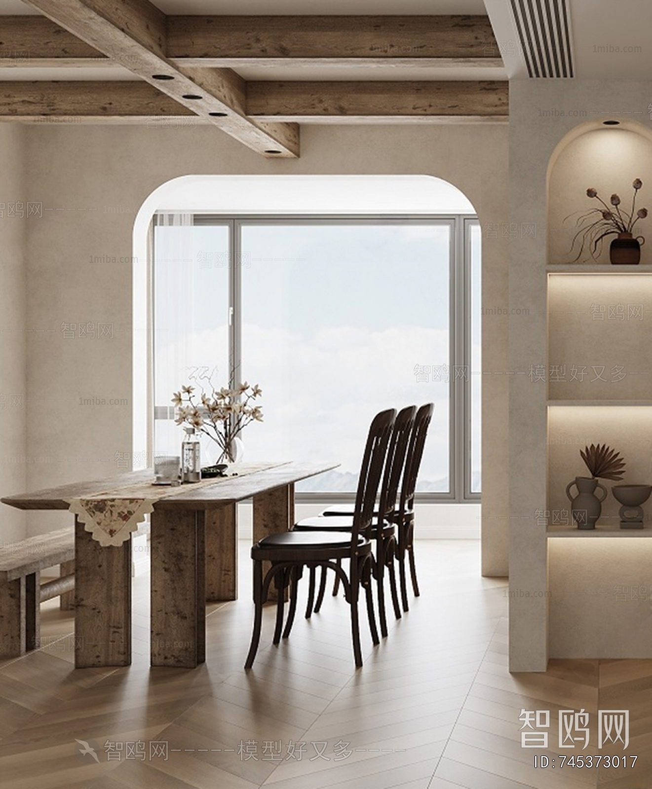 Wabi-sabi Style Dining Room