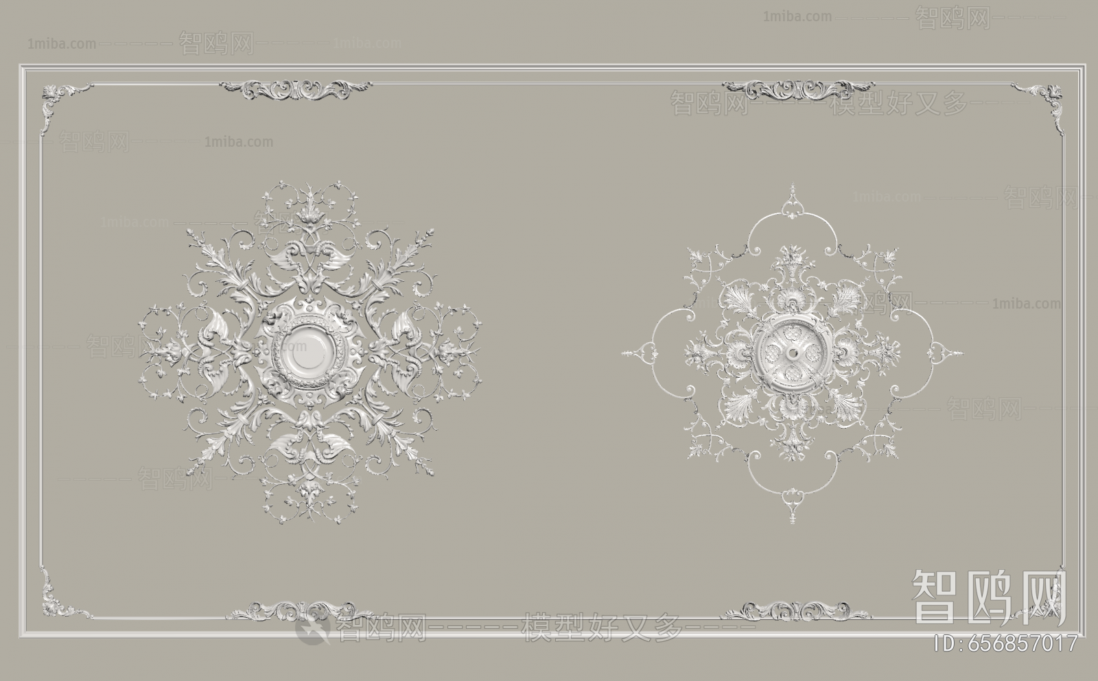 French Style Plaster Carved Top Plate