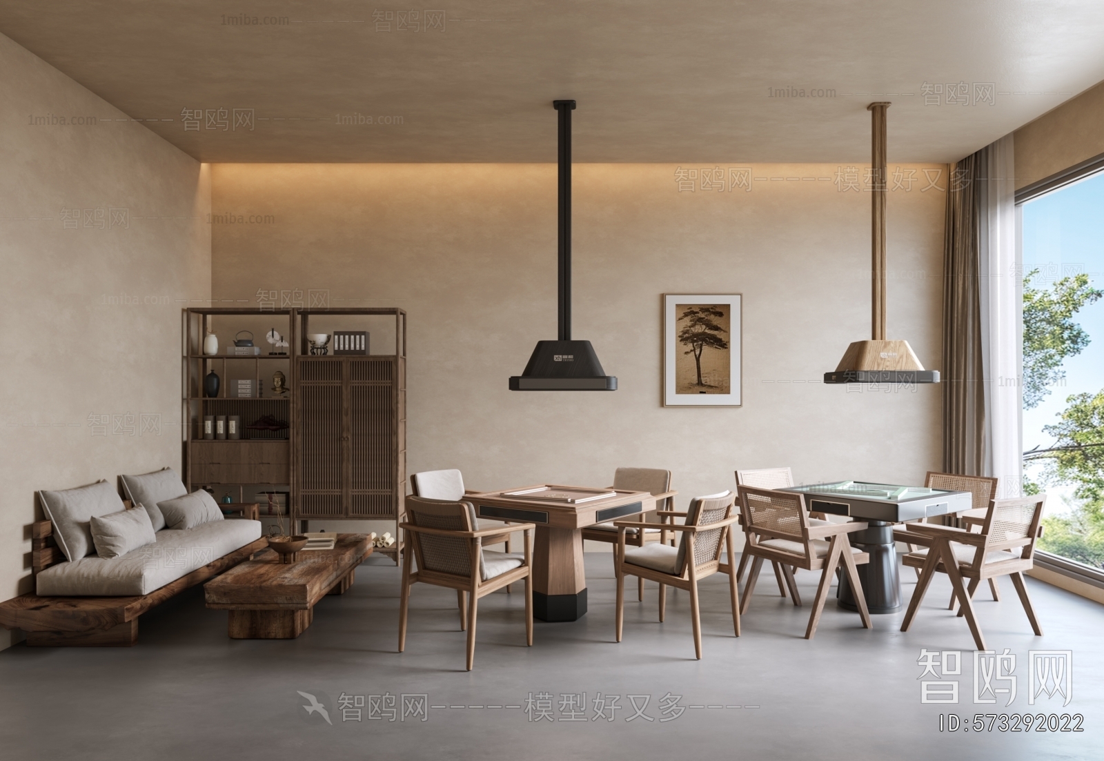 Wabi-sabi Style Chess And Card Room