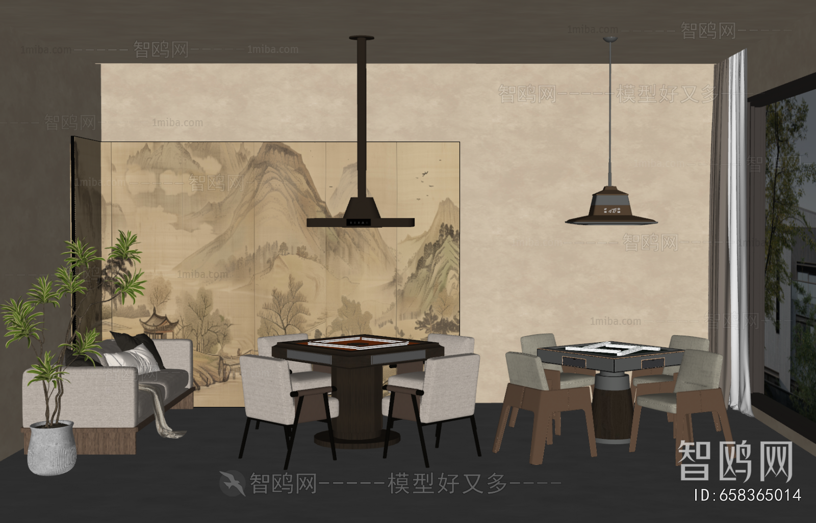 New Chinese Style Chess And Card Room