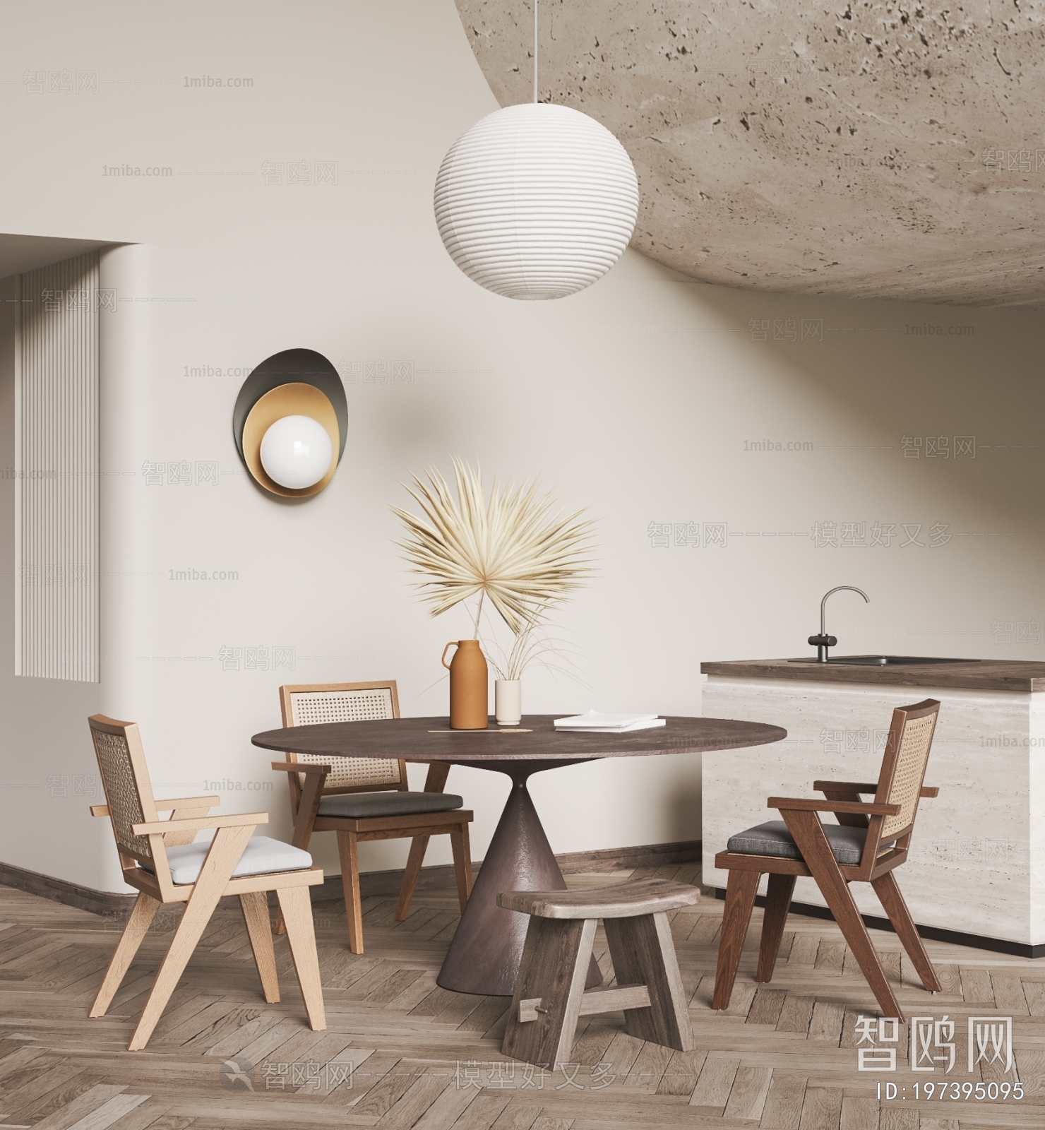 Wabi-sabi Style Dining Room