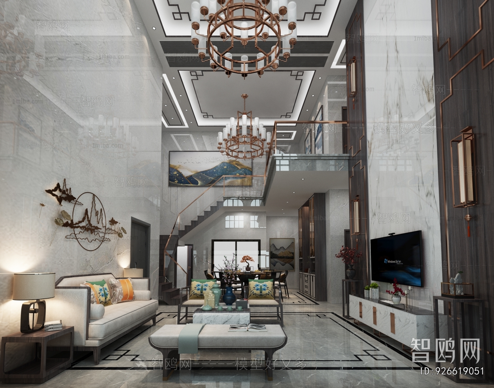 New Chinese Style A Living Room