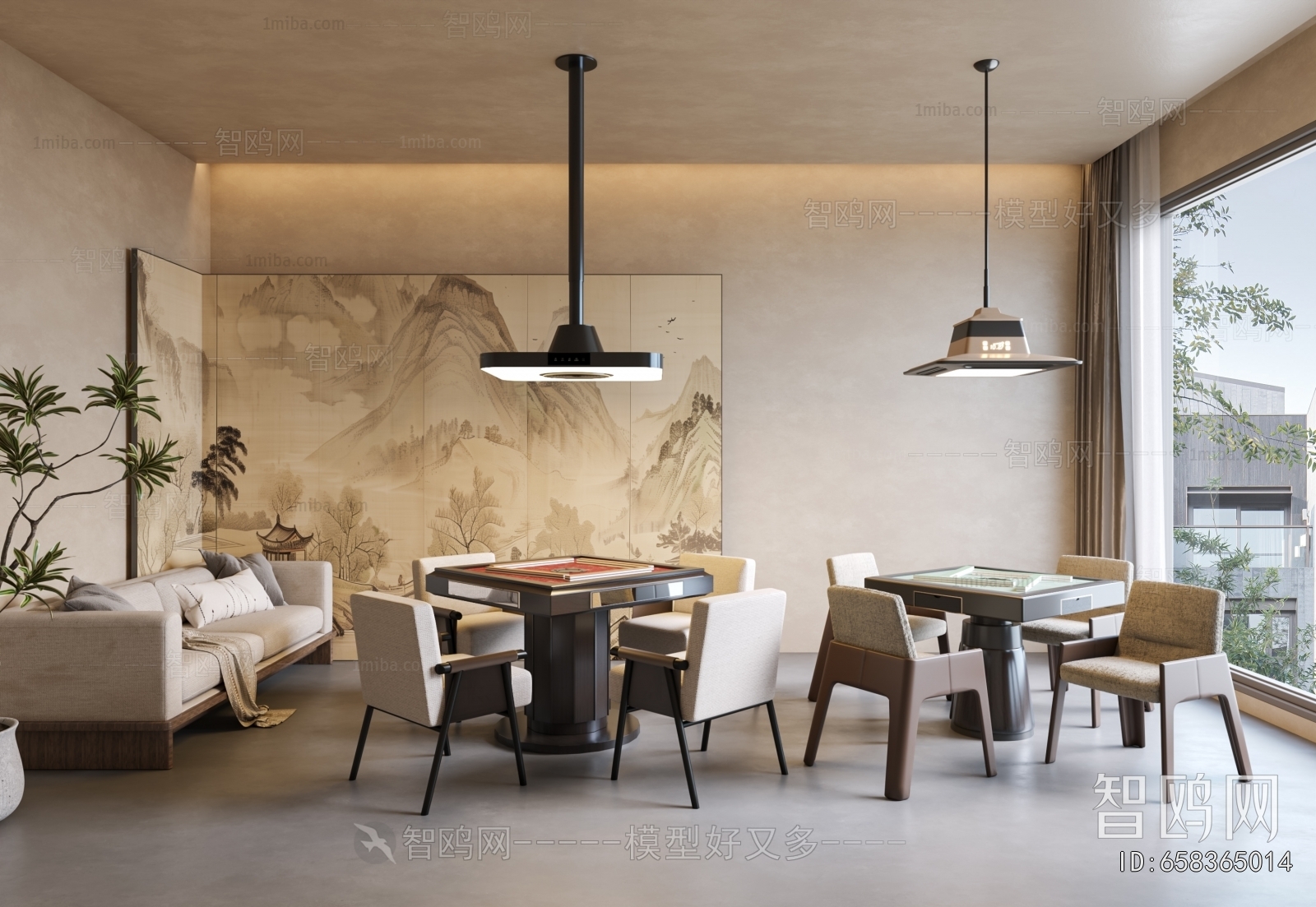 New Chinese Style Chess And Card Room