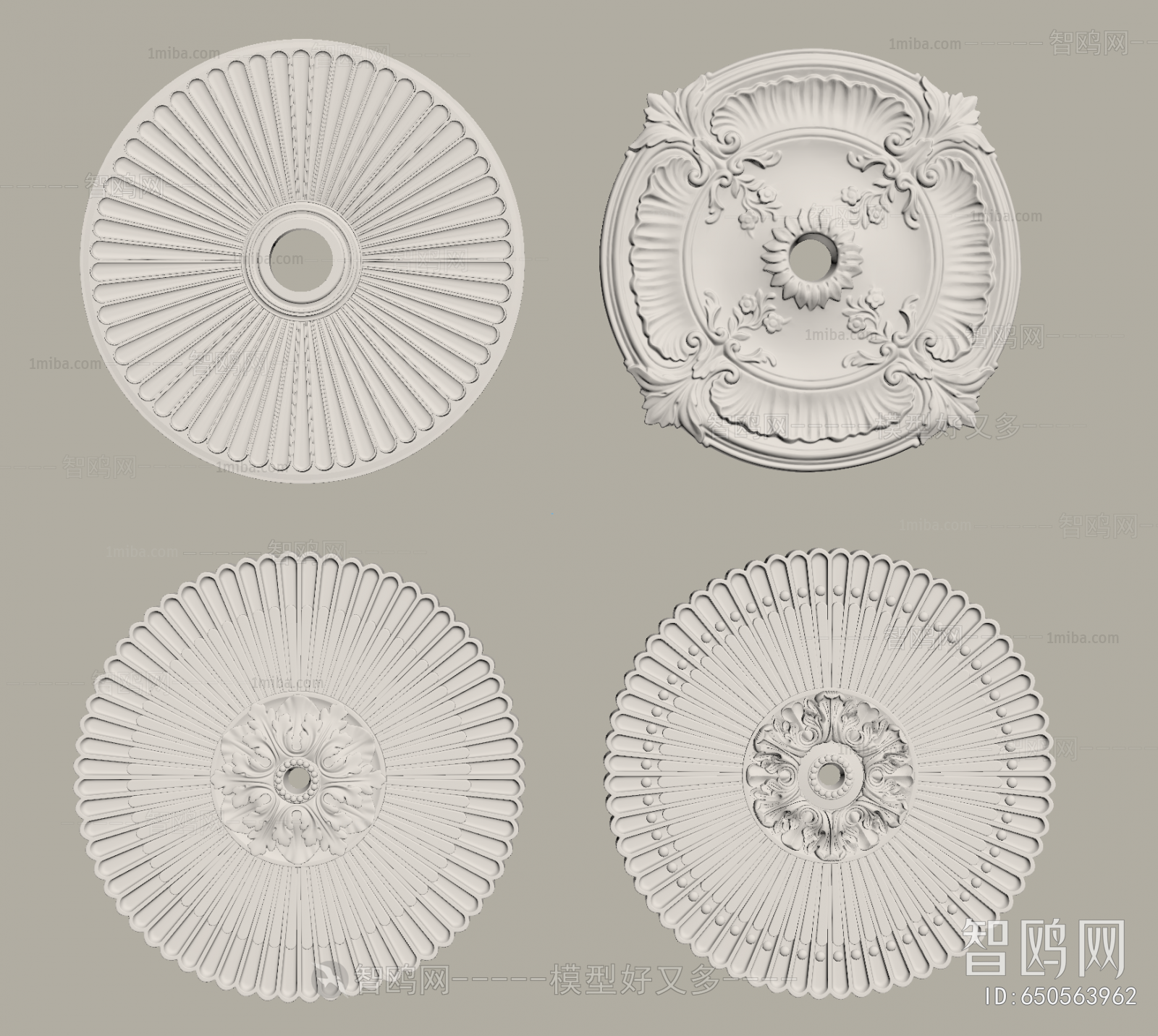 European Style Plaster Carved Top Plate