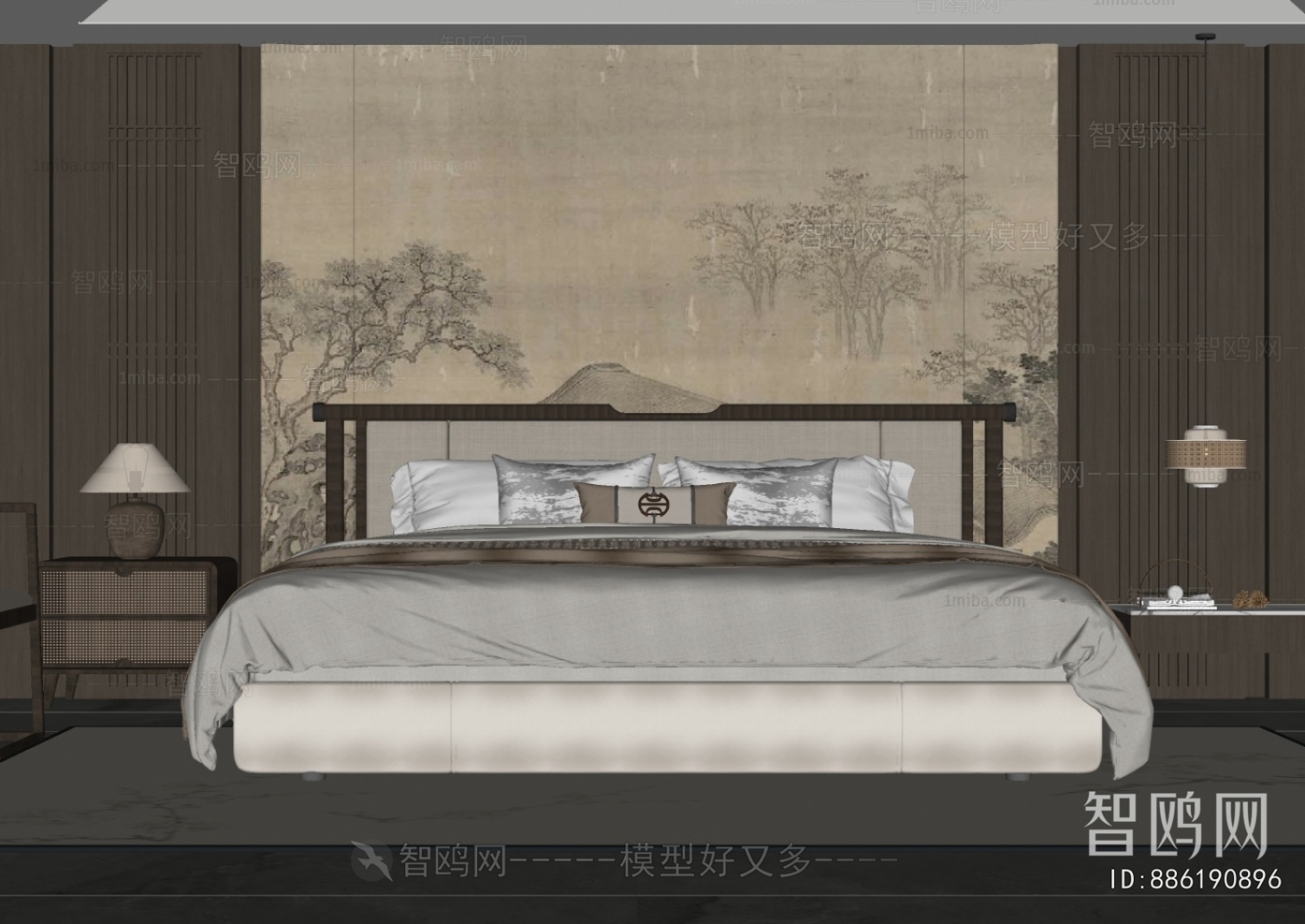 New Chinese Style Double Bed