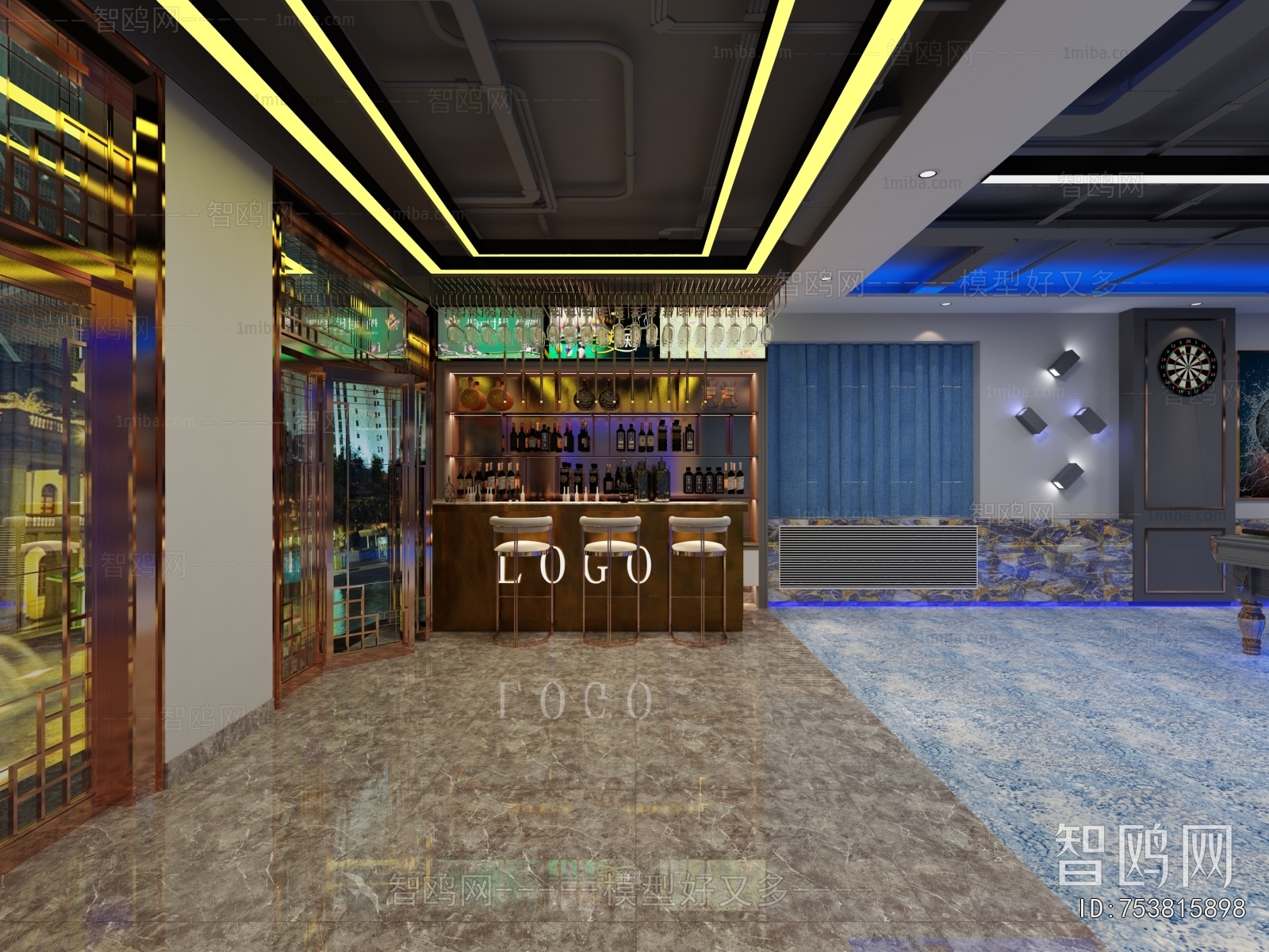 Modern Billiard Room