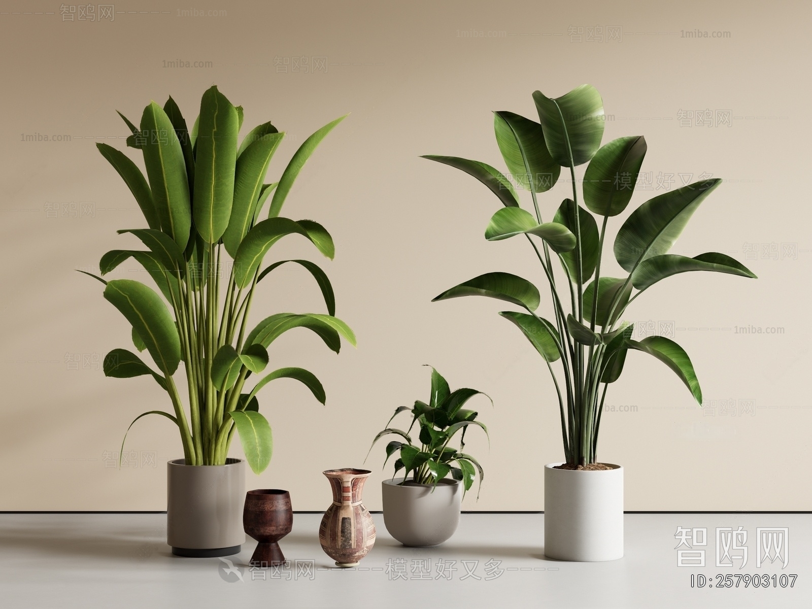 Modern Ground Green Plant Potted Plants