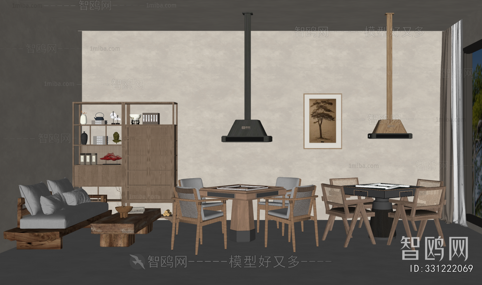 Wabi-sabi Style Chess And Card Room