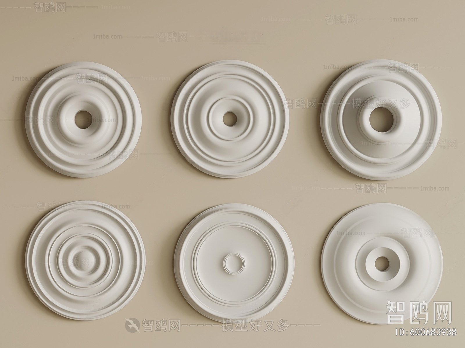 European Style Plaster Carved Top Plate