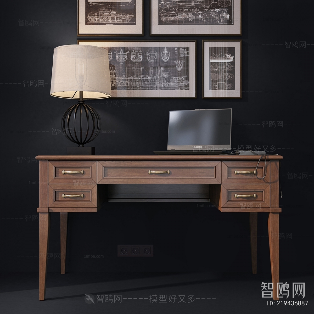 American Style Computer Desk And Chair