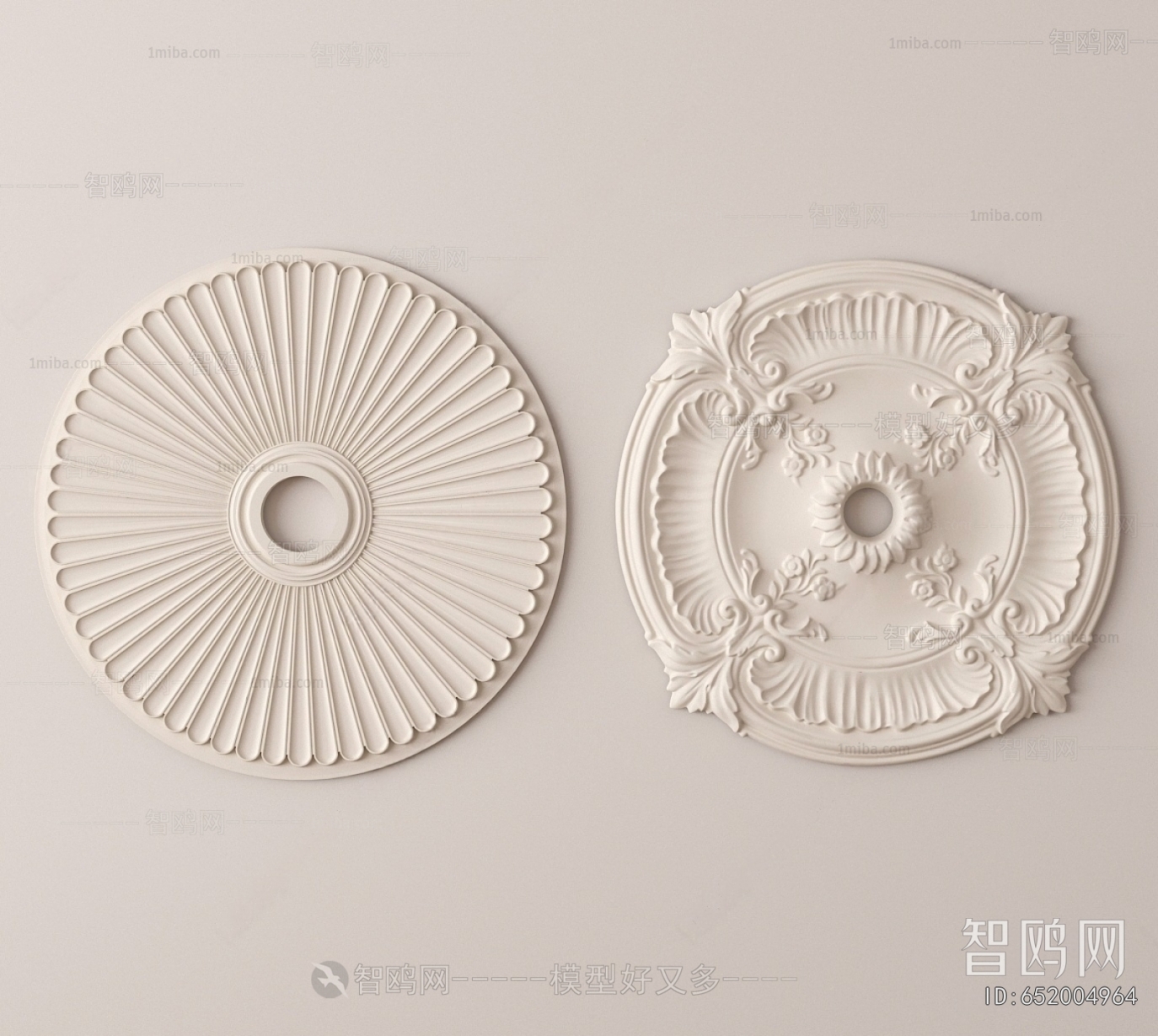 European Style Plaster Carved Top Plate