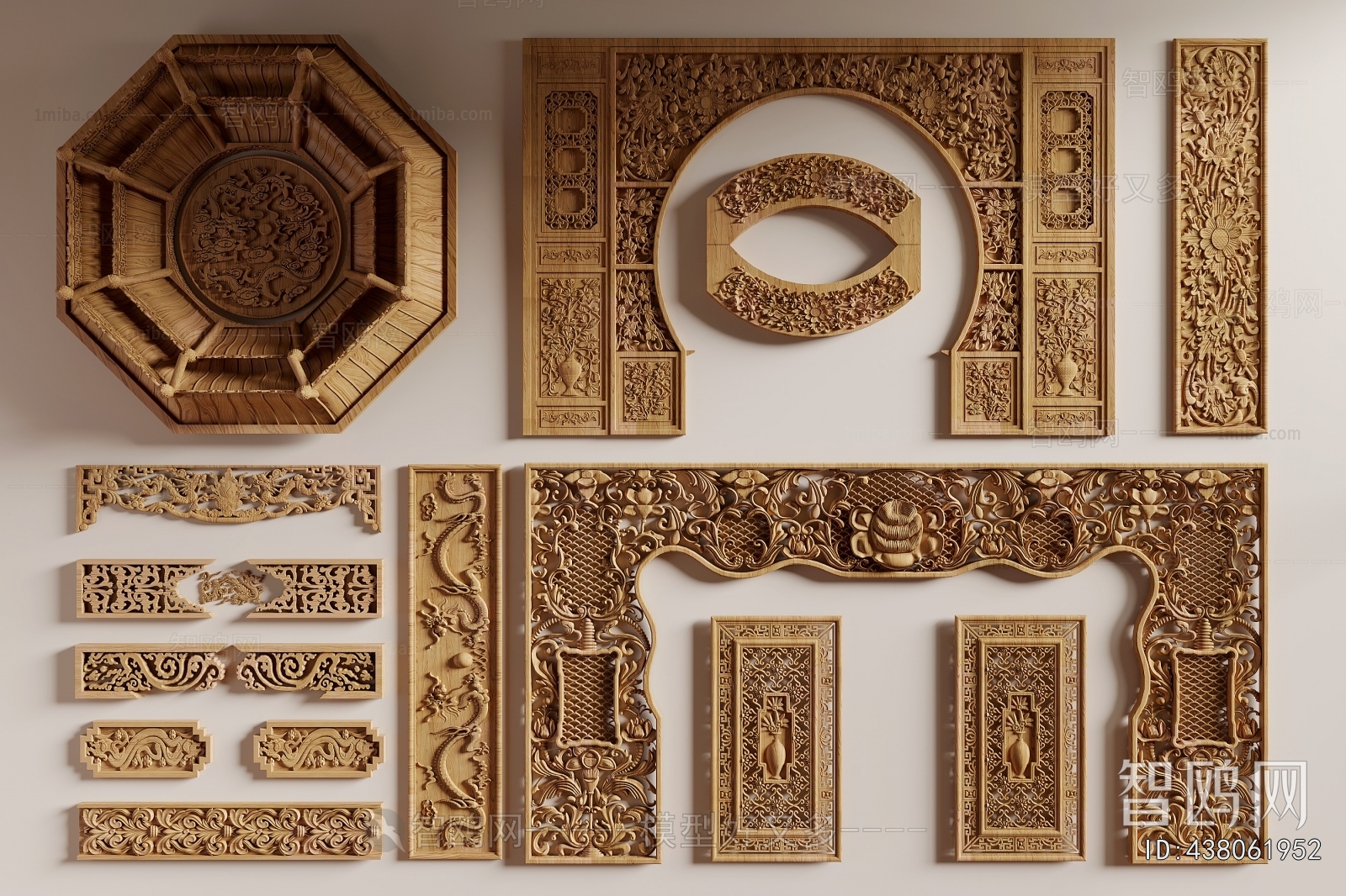 Chinese Style Wooden Screen Partition