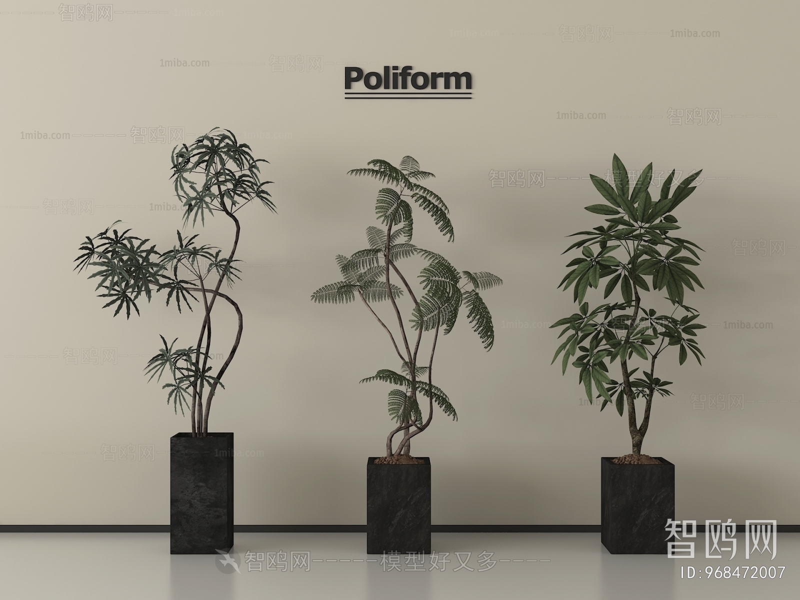 Modern Ground Green Plant Potted Plants