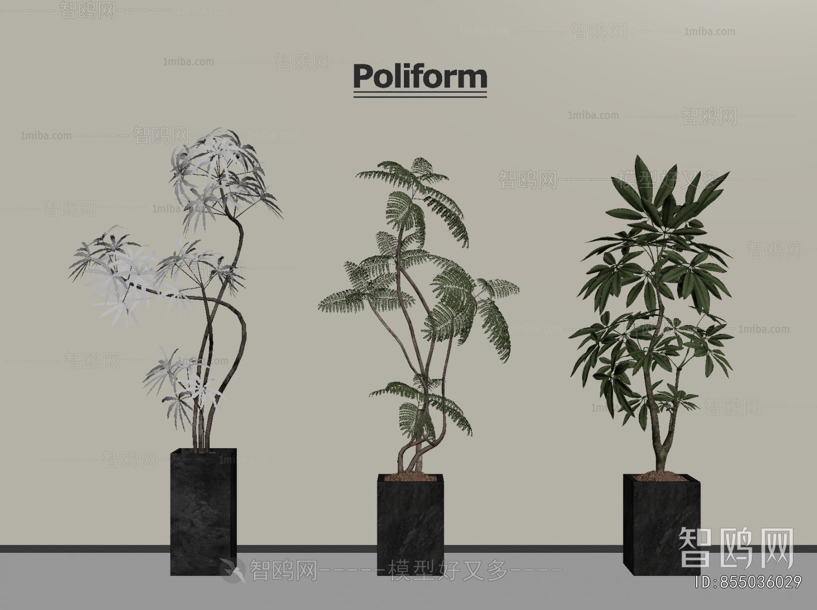 Modern Ground Green Plant Potted Plants
