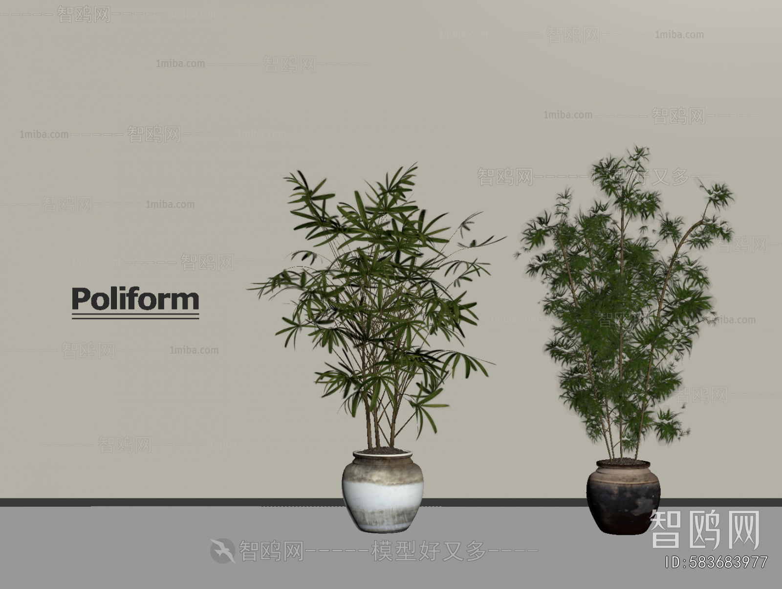 Modern Ground Green Plant Potted Plants