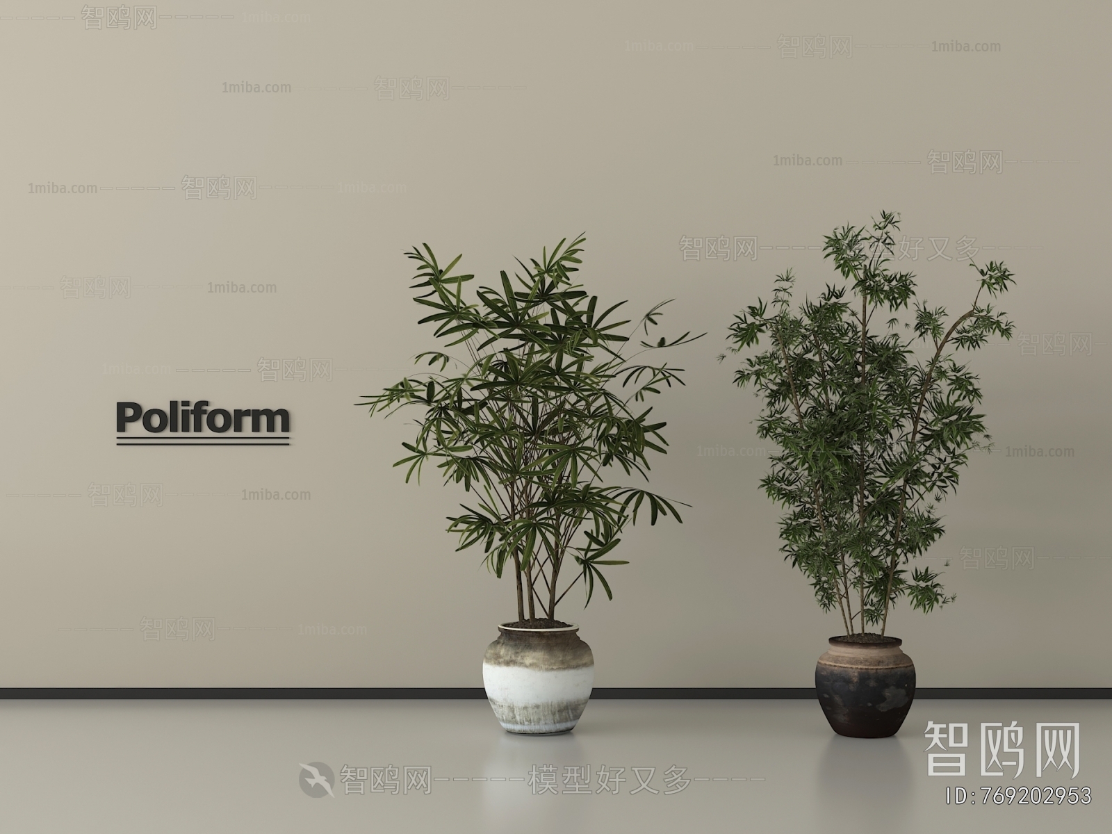 Modern Ground Green Plant Potted Plants