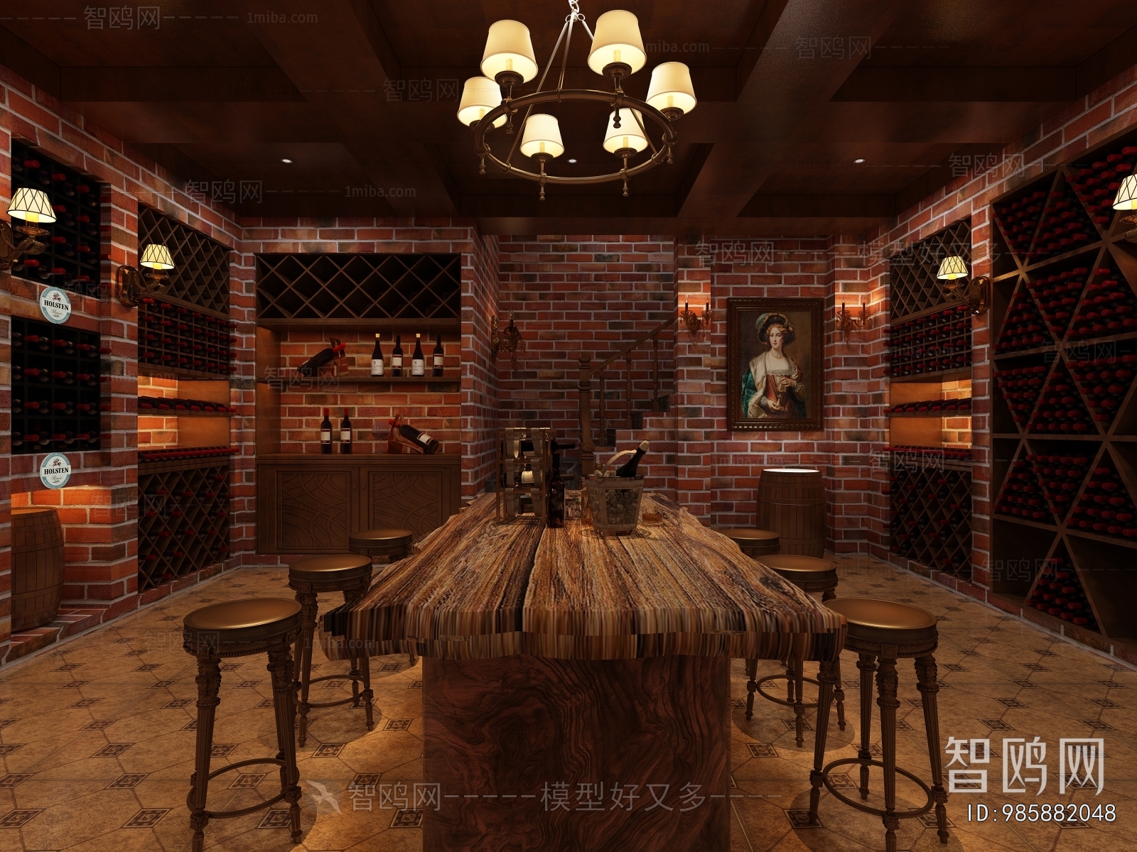 American Style Idyllic Style Wine Cellar/Wine Tasting Room