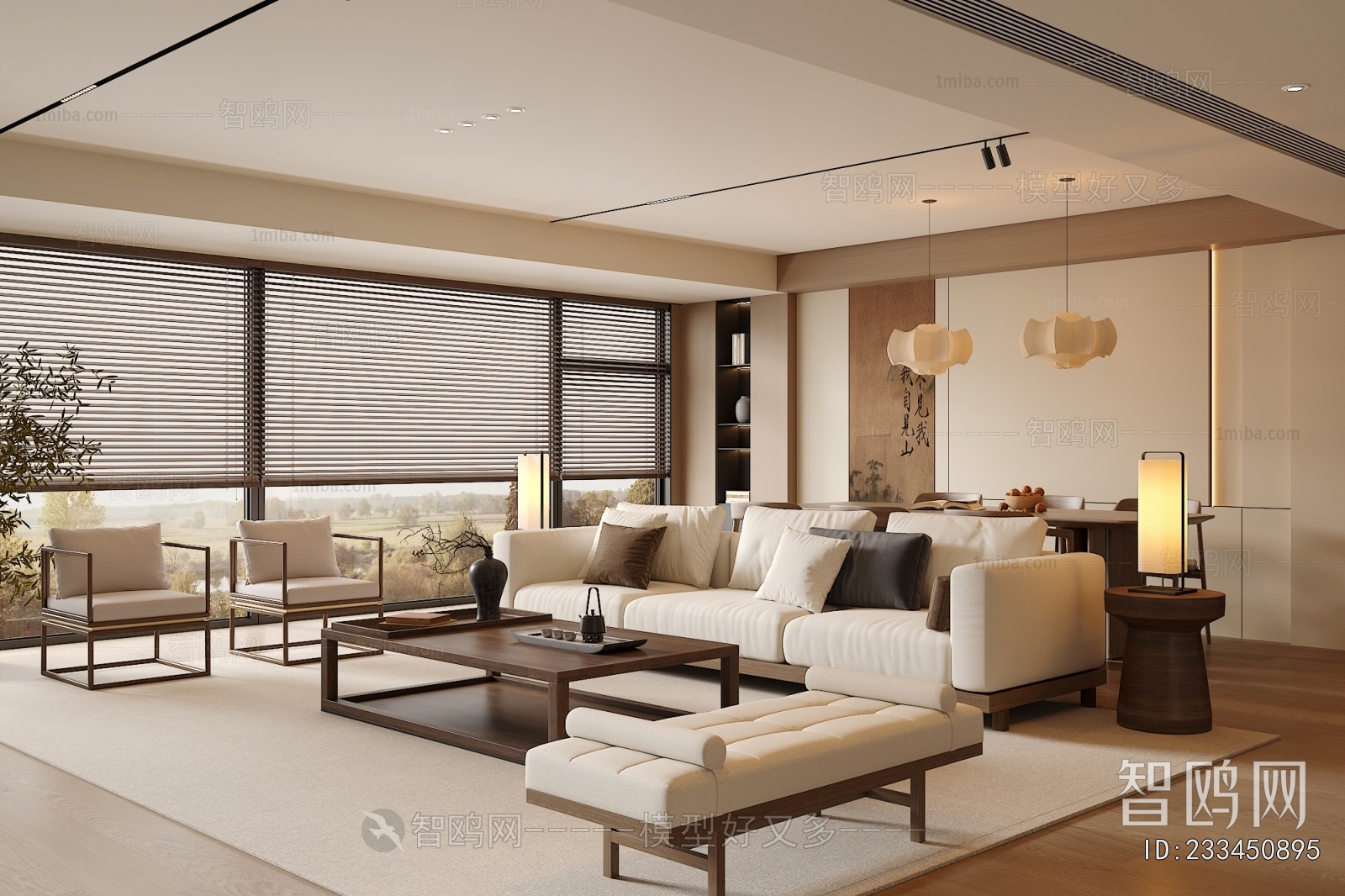 New Chinese Style A Living Room