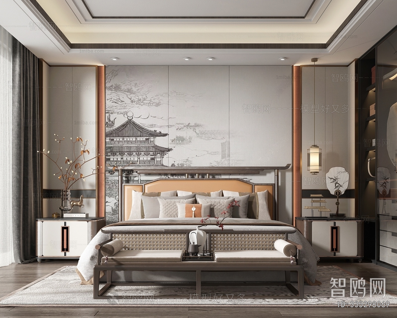New Chinese Style Bedroom
