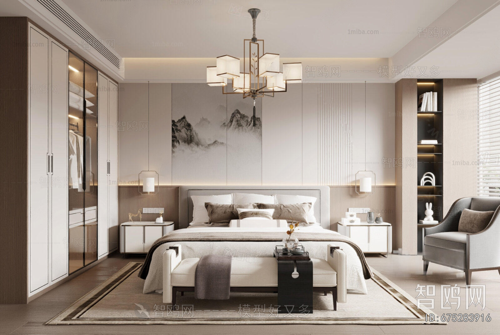 New Chinese Style Bedroom