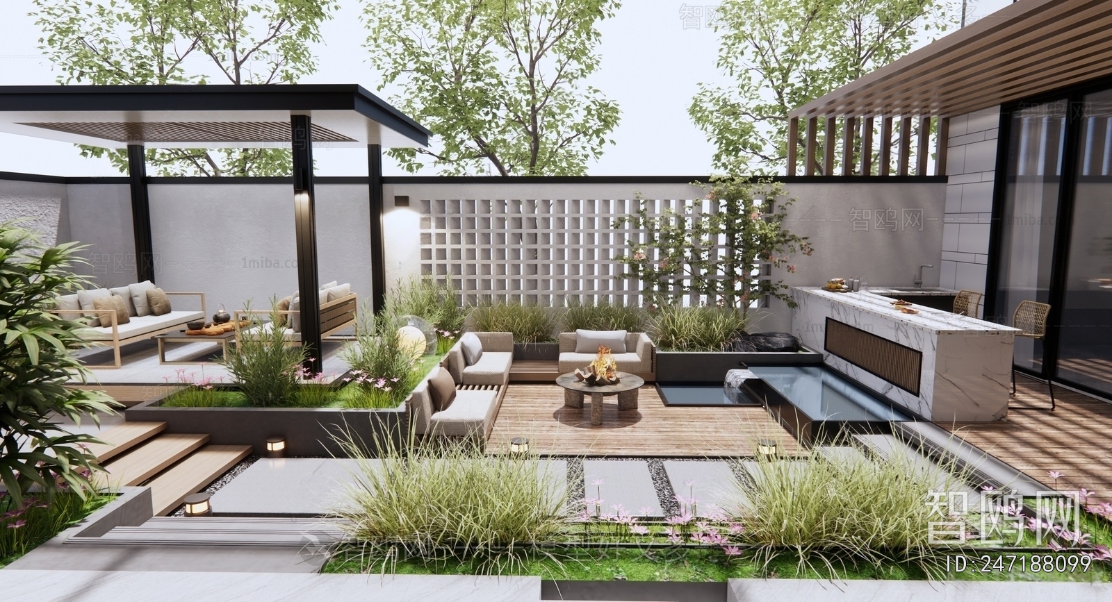Modern Courtyard/landscape