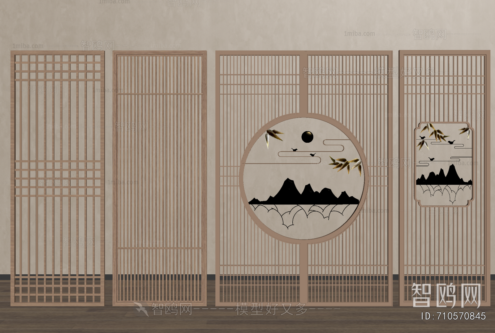 New Chinese Style Wooden Screen Partition