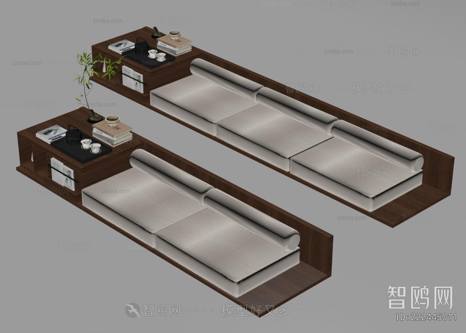 New Chinese Style Three-seat Sofa