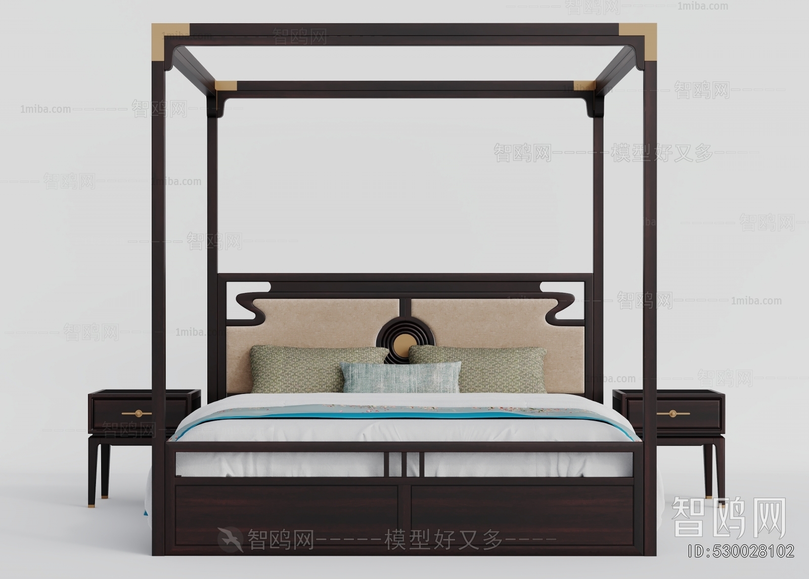New Chinese Style Double Bed