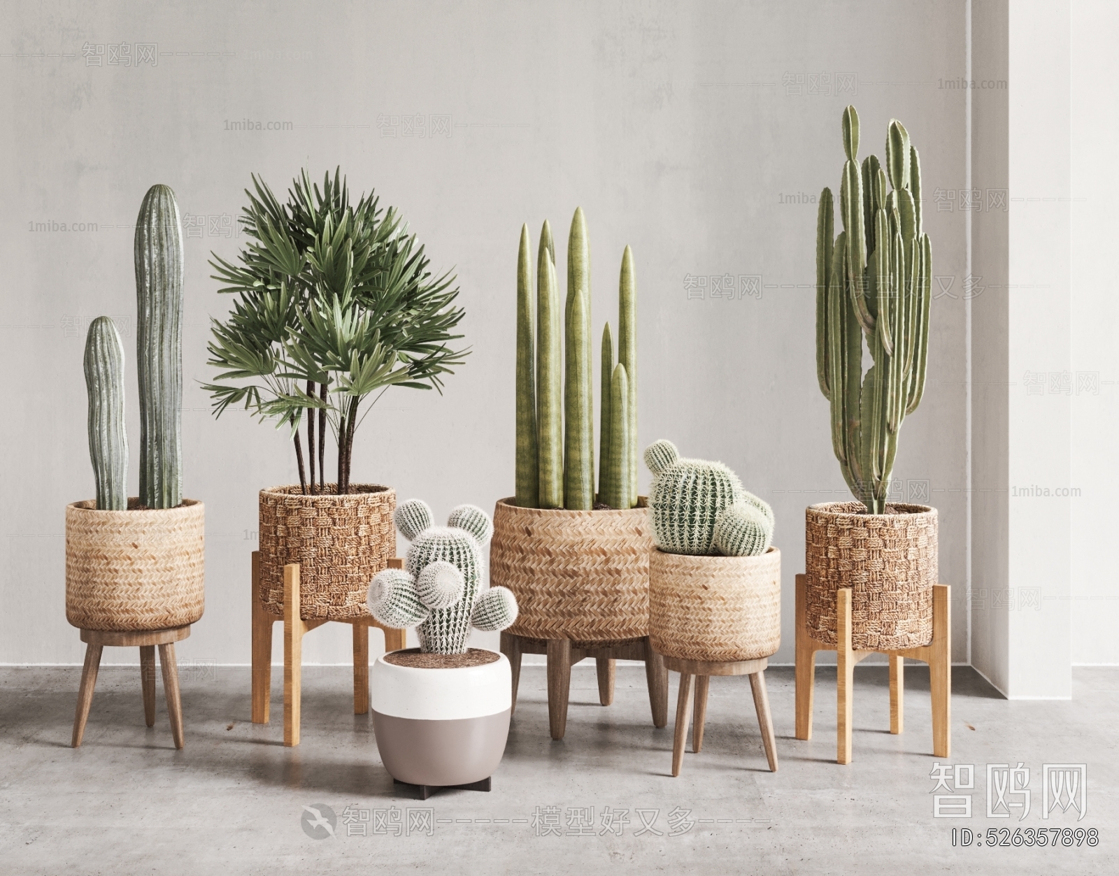 Modern Ground Green Plant Potted Plants