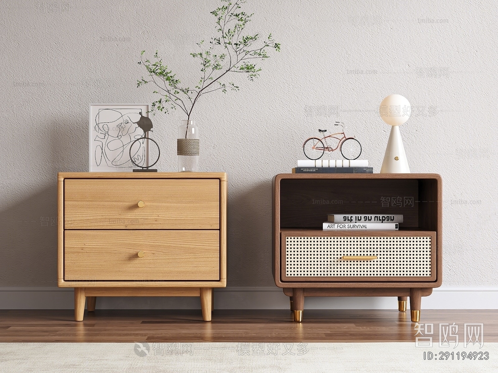 Nordic Style Bedside Cupboard