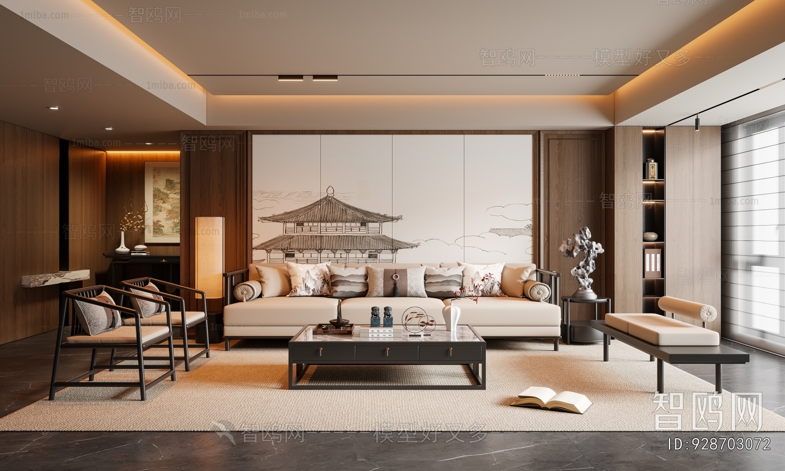 New Chinese Style A Living Room