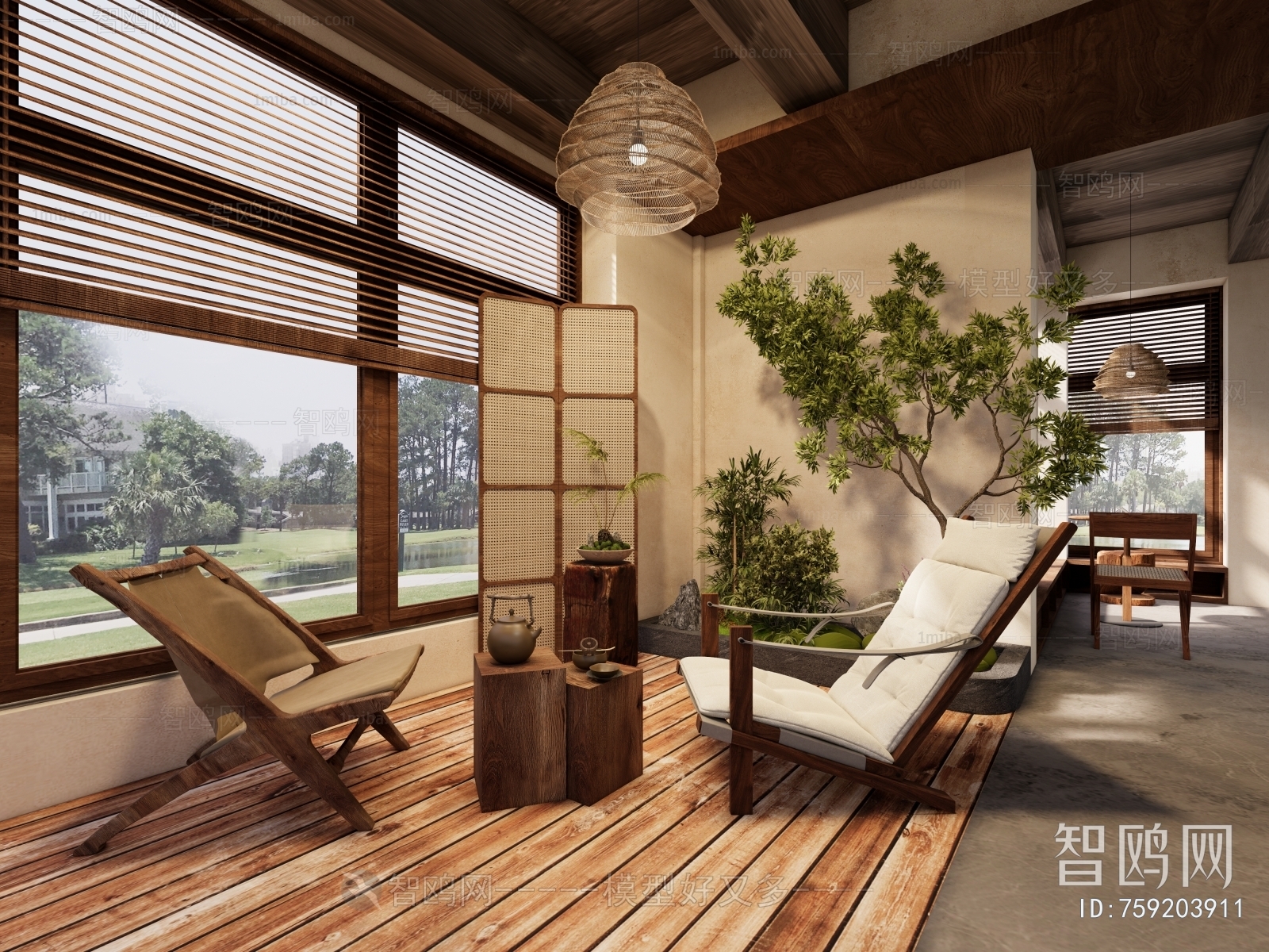 Wabi-sabi Style Leisure Balcony