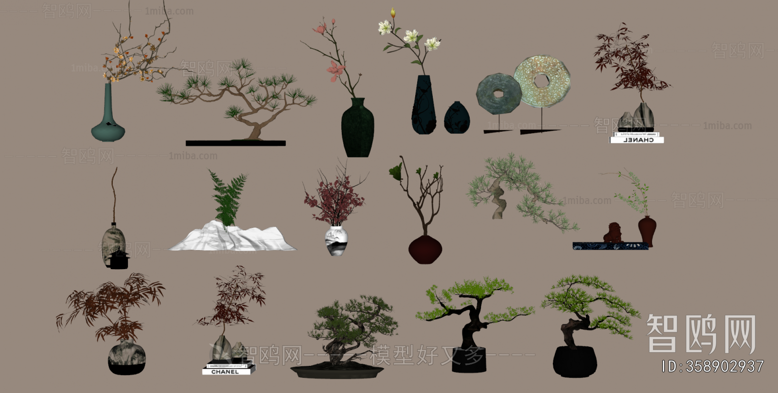 New Chinese Style Potted Green Plant