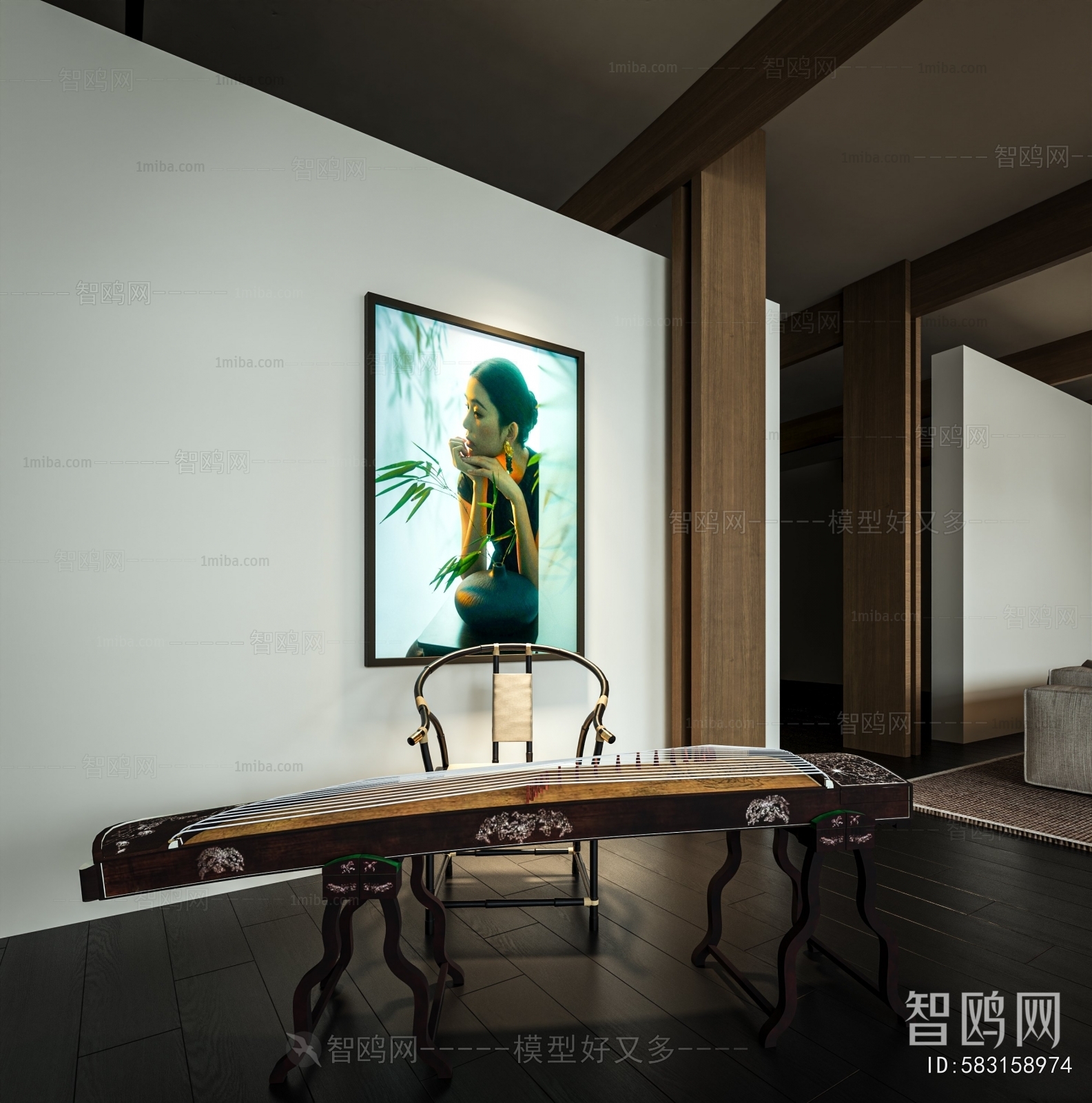 New Chinese Style A Living Room