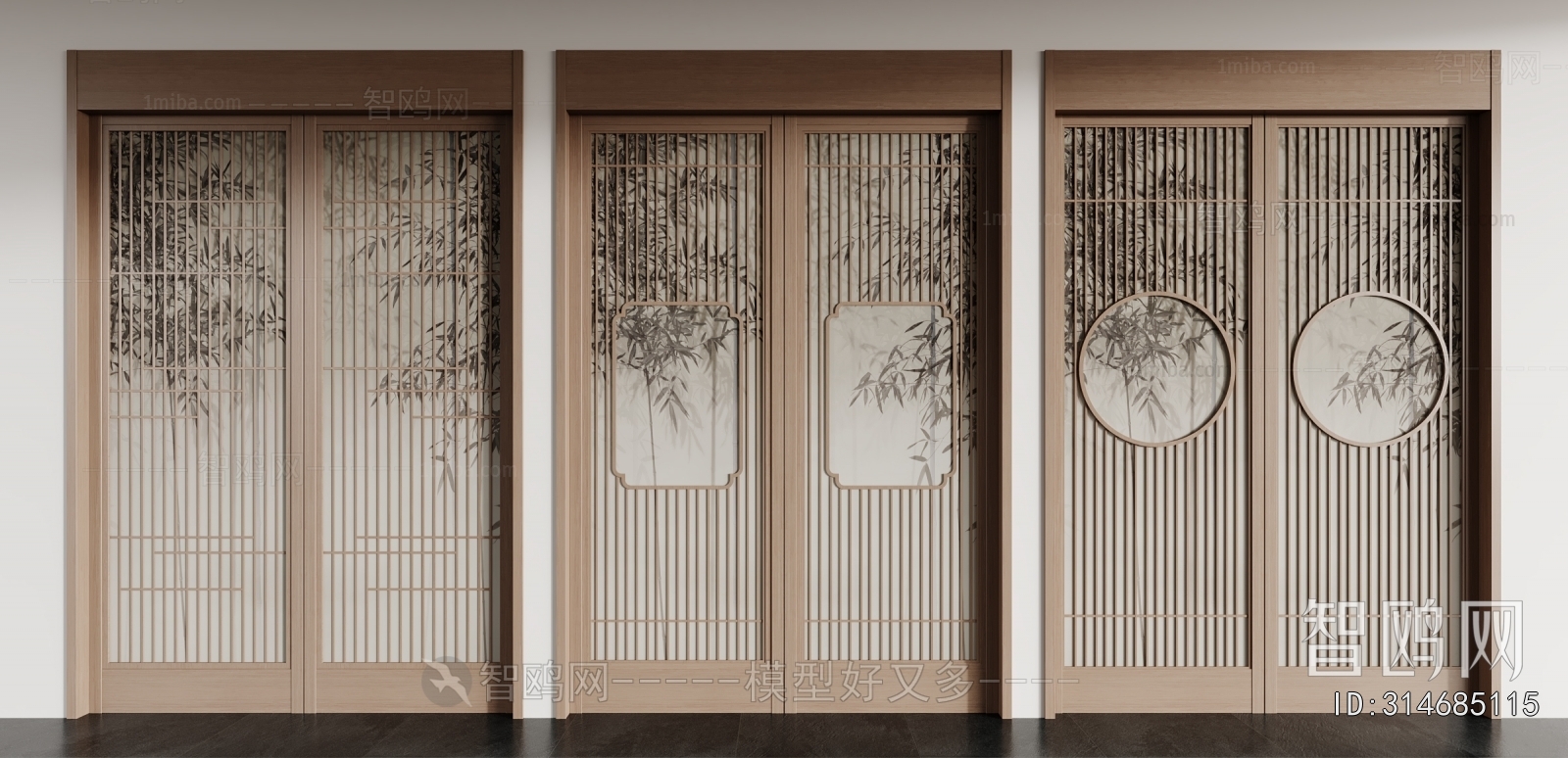 New Chinese Style Double Door