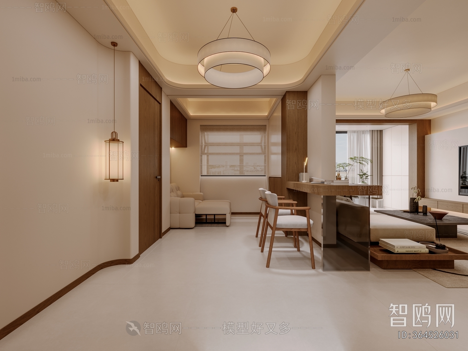 New Chinese Style A Living Room