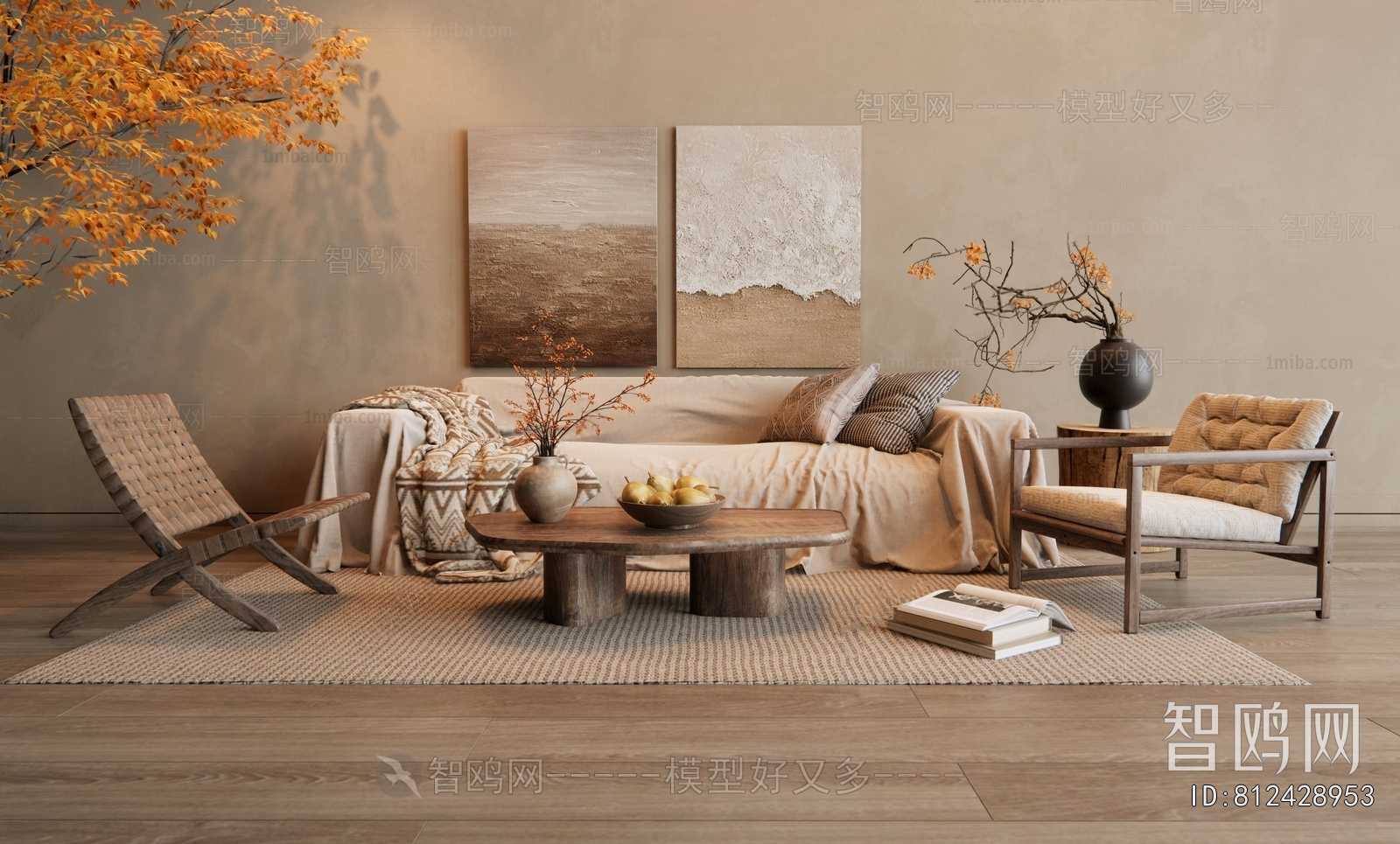 Wabi-sabi Style Sofa Combination