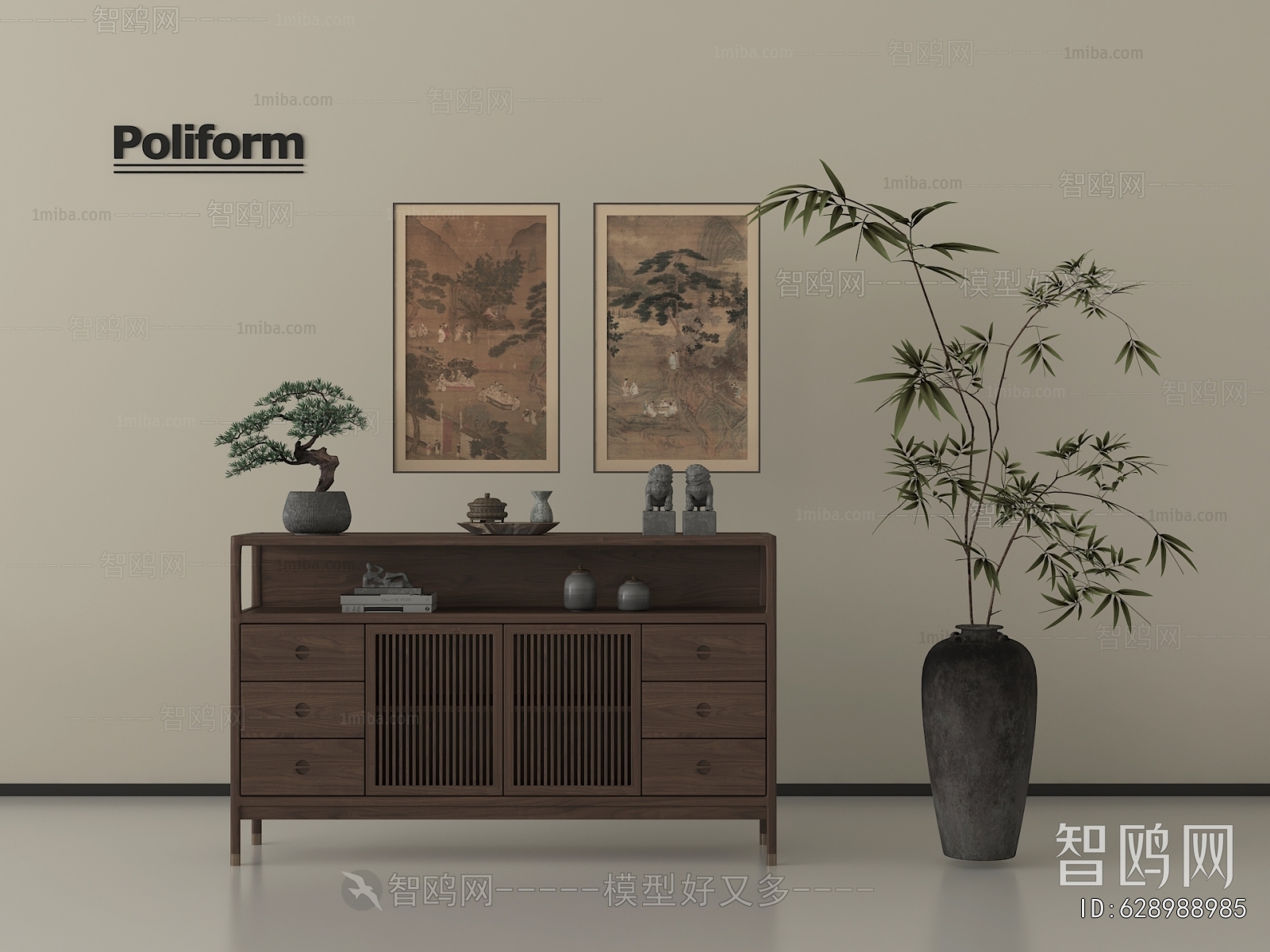 New Chinese Style Entrance Cabinet