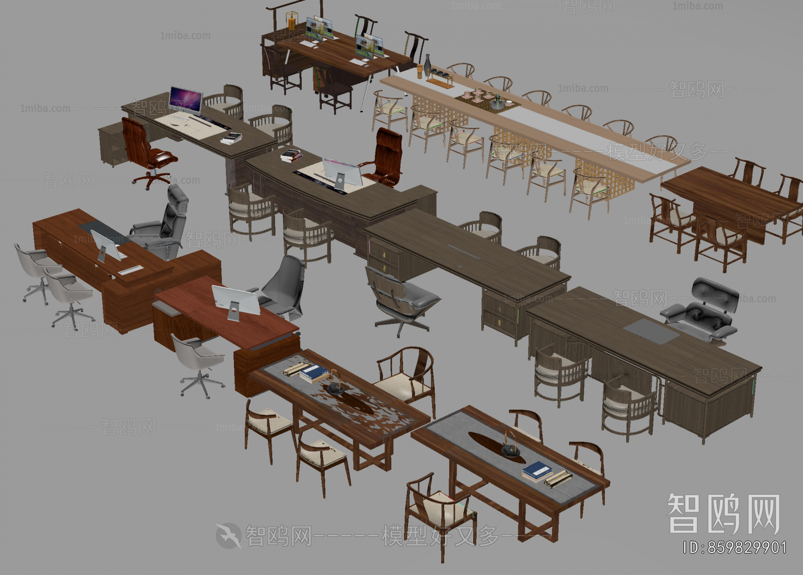 New Chinese Style Office Desk And Chair