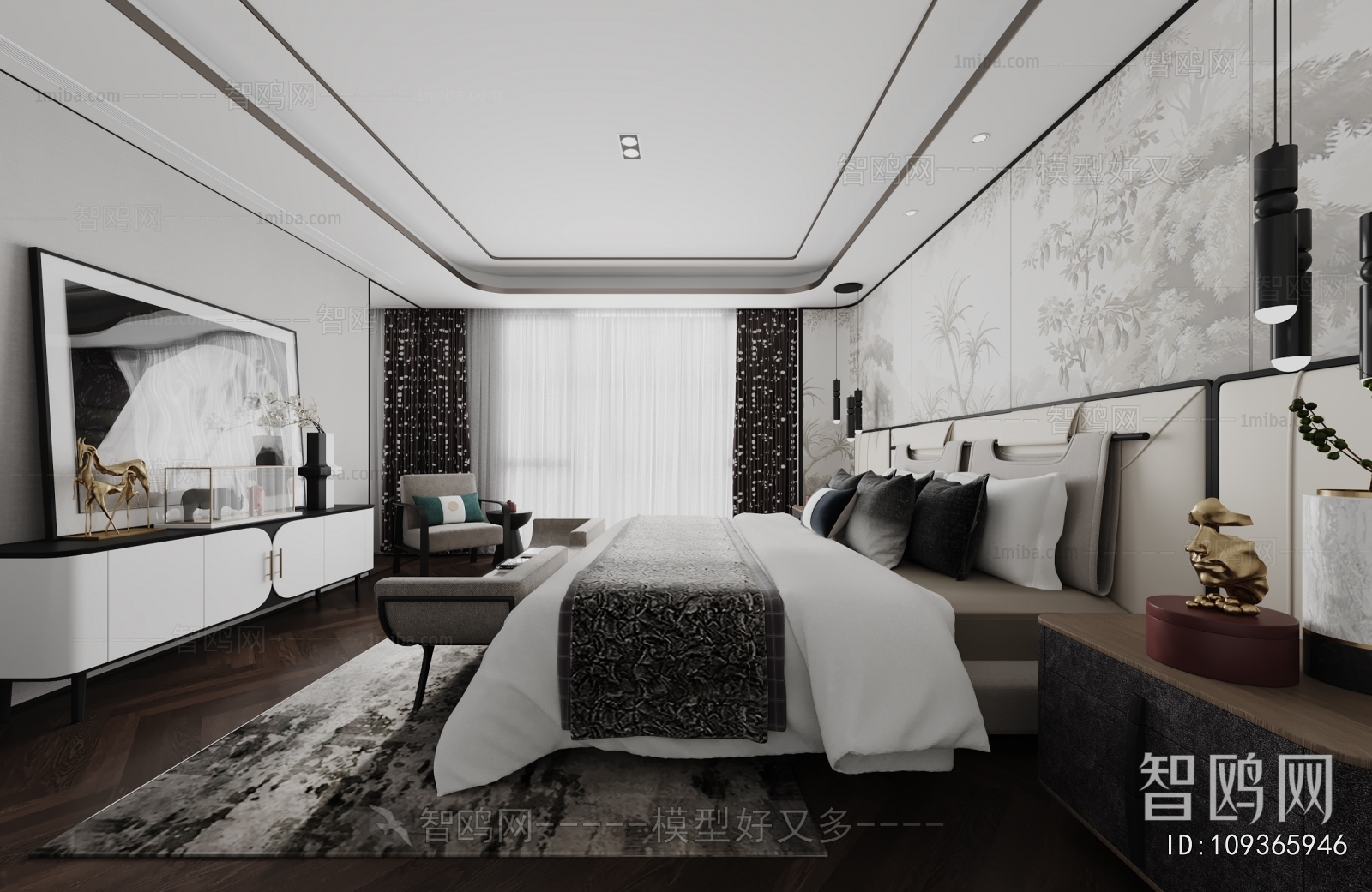 New Chinese Style Bedroom
